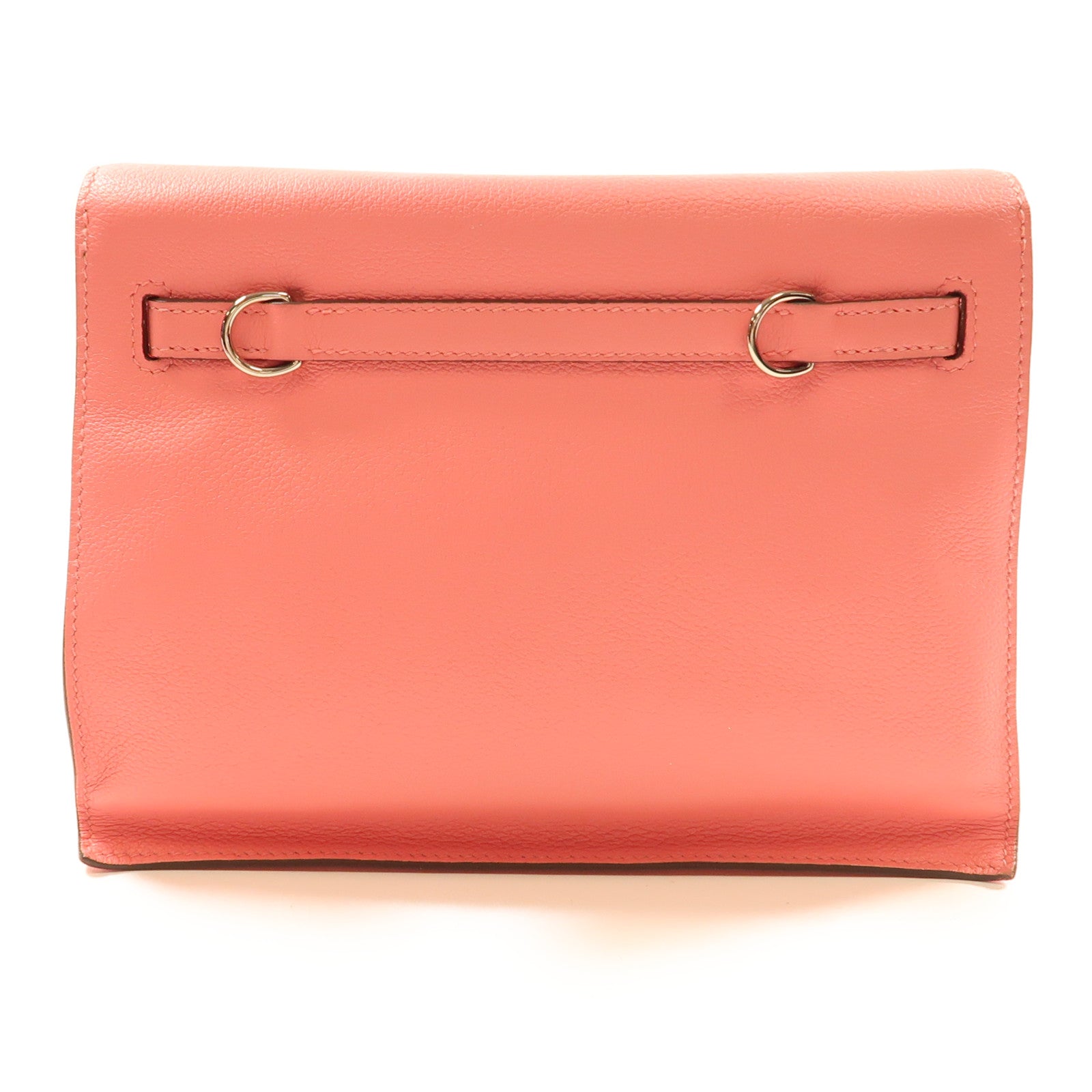 HERMES 【激減優惠】Evercolor皮革Kelly Dance銀扣肩背袋Rose D'ete