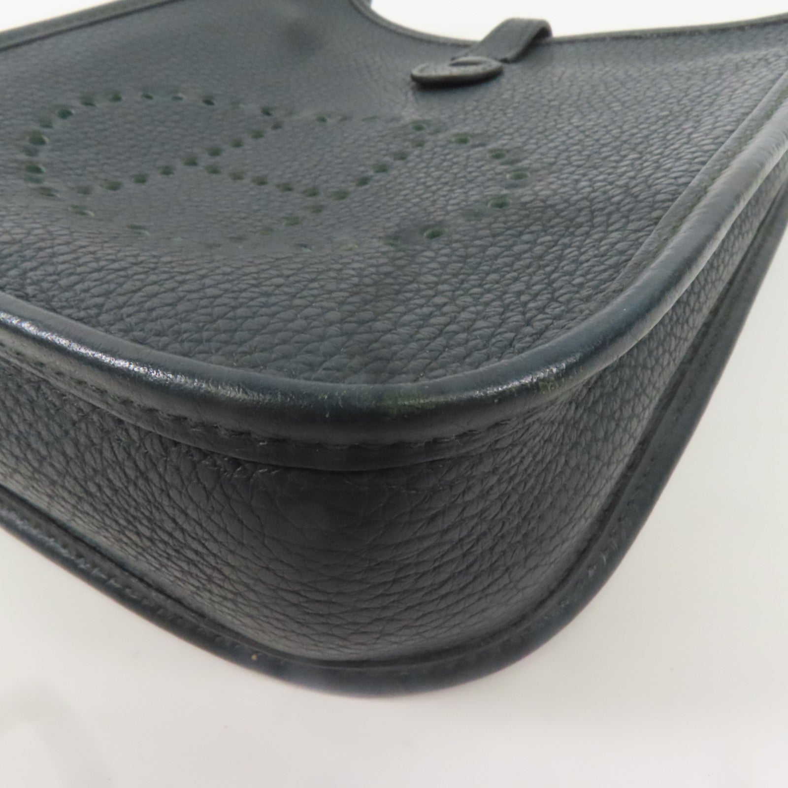 HERMES Clemence皮革Evelyne TPM銀扣肩背袋博斯普魯斯綠色