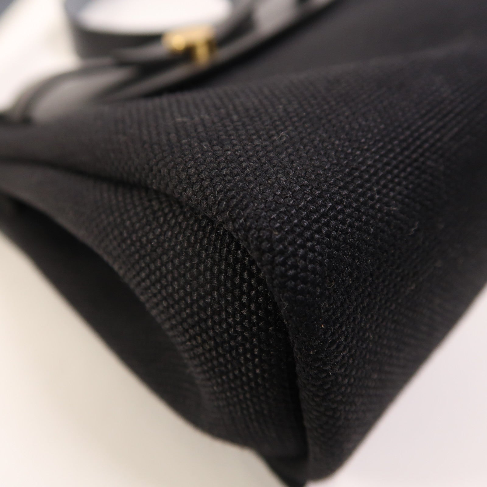 HERMES 帆布Mini Herbag金扣肩背袋