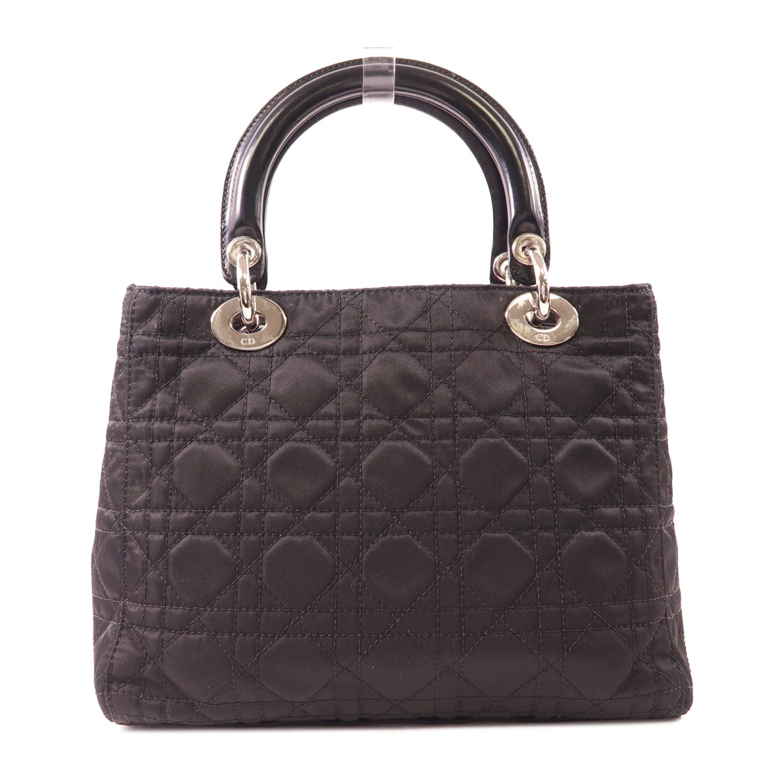 Dior 尼龍Vintage Lady Dior銀扣手挽袋