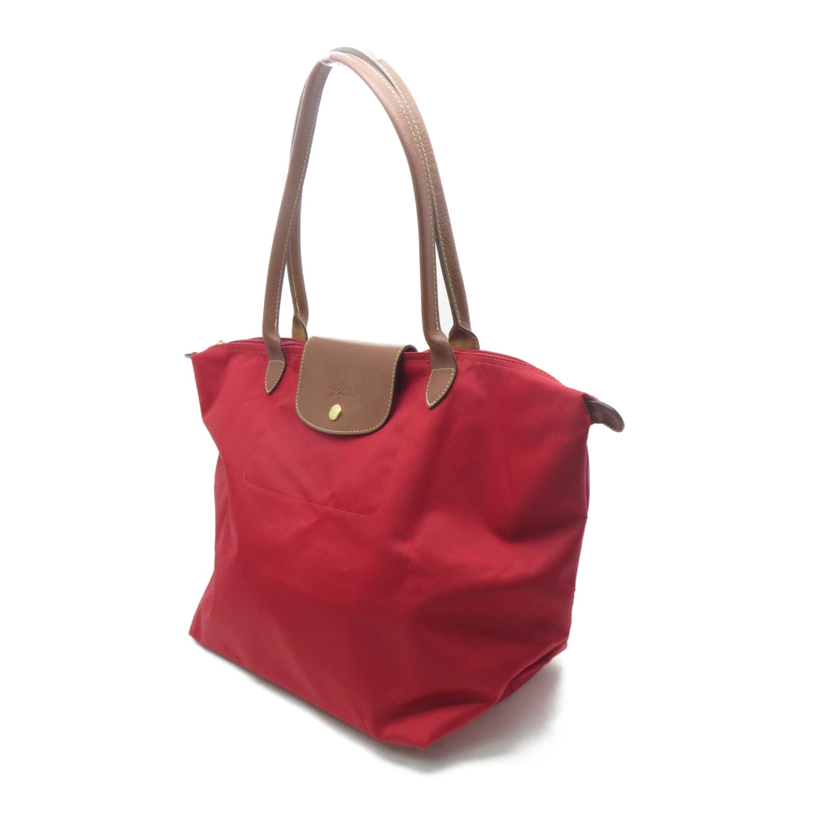 Longchamp 【激減優惠】尼龍/皮革Shoulder Bag金扣肩背袋紅色