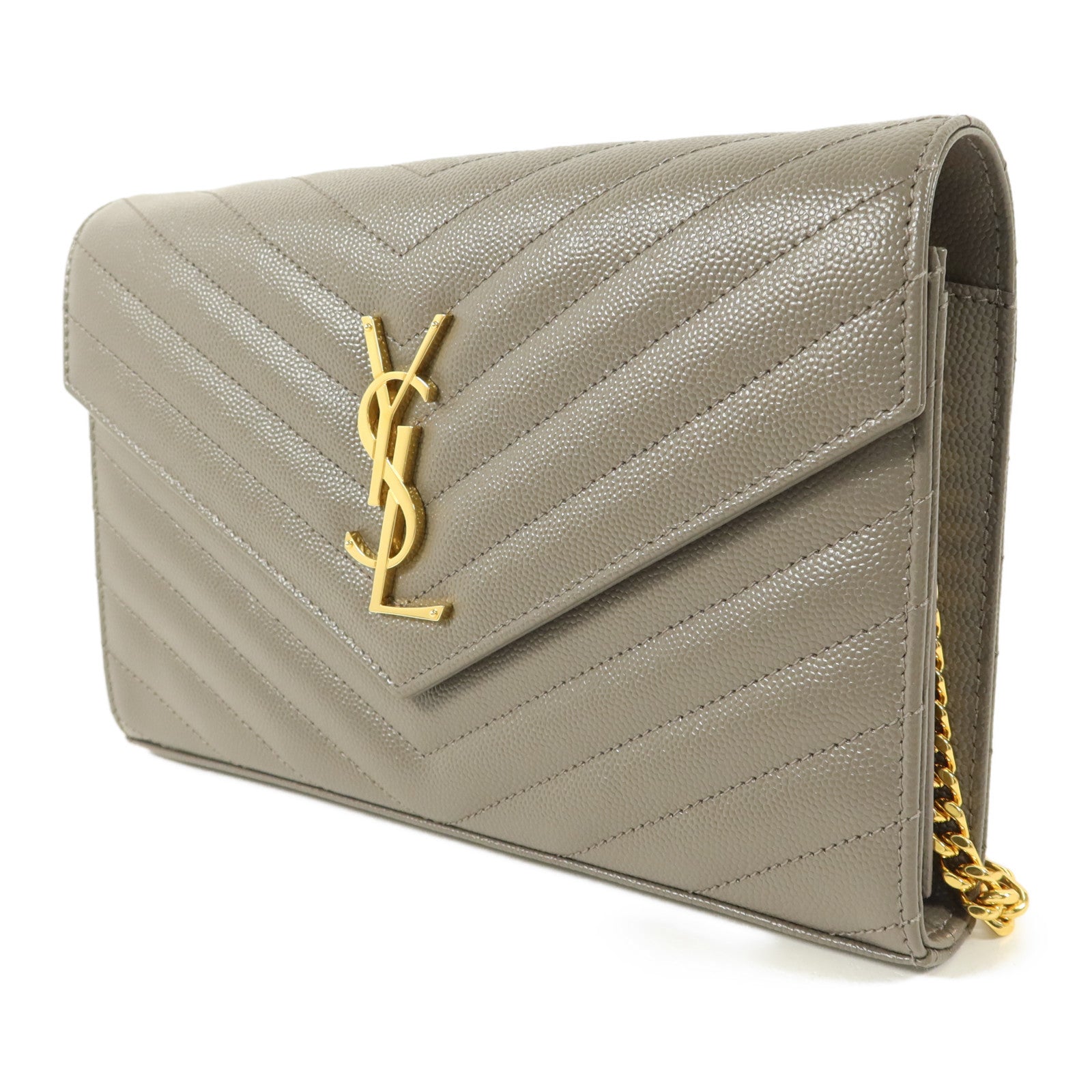 SAINT LAURENT 牛皮皮革Cassandre Envelope鏈帶肩背袋