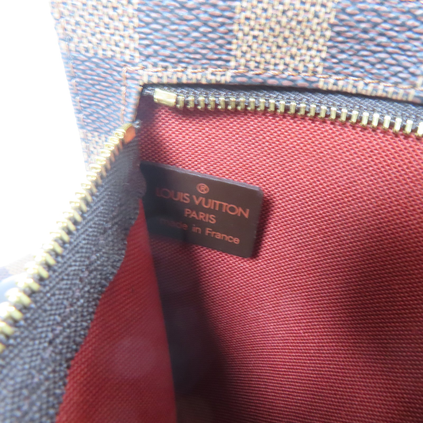 LOUIS VUITTON Damier Ebene Clifton金扣肩背袋啡色