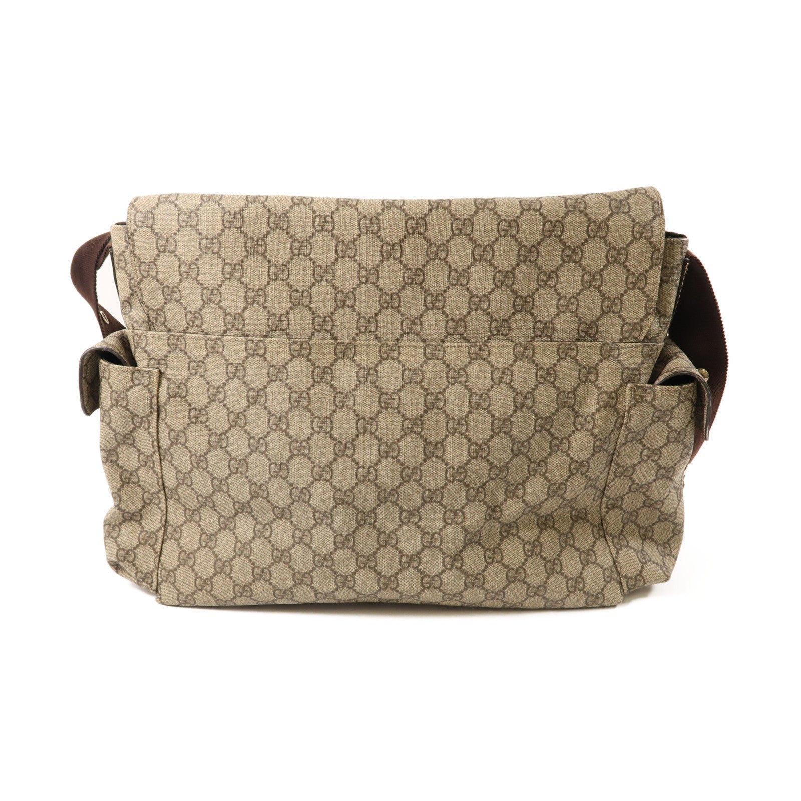 GUCCI 塗層帆布Shoulder Bag金扣肩背袋啡色
