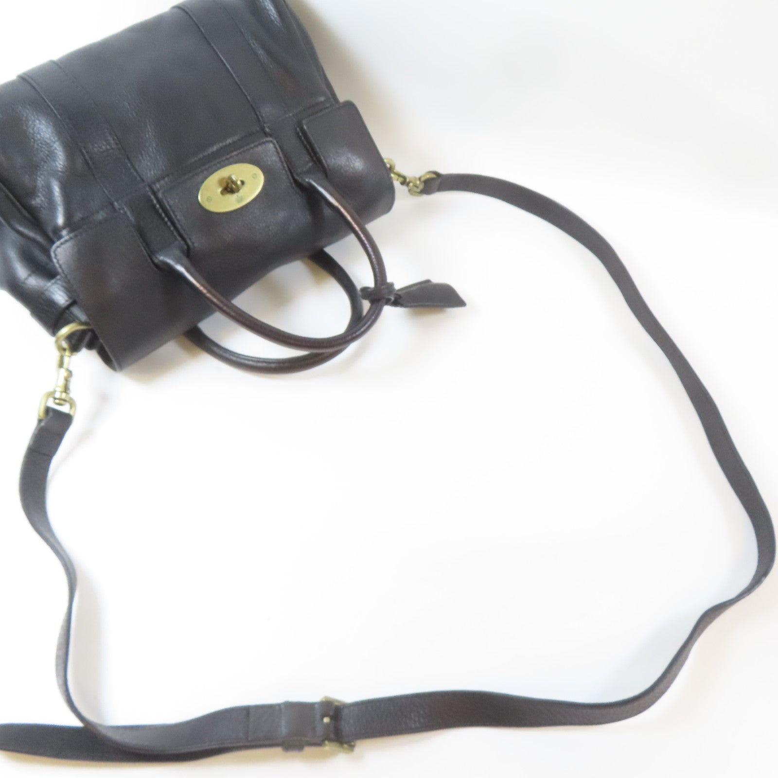 MULBERRY 皮革2 Way Shoulder Bag金扣手挽肩背兩用袋黑色