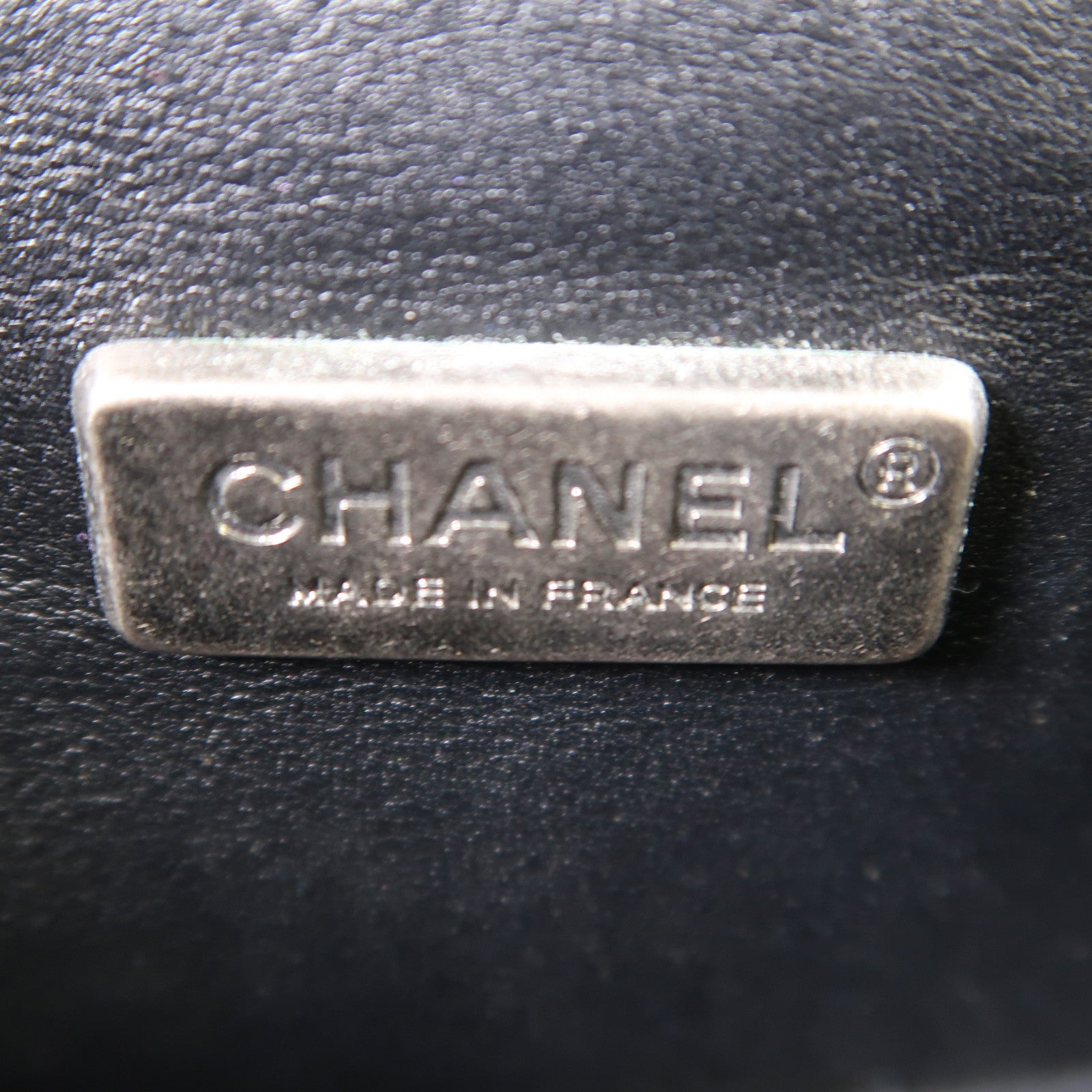 CHANEL 蛇皮皮革/漆皮皮革Boy 20cm銀扣鏈帶肩背袋黑色