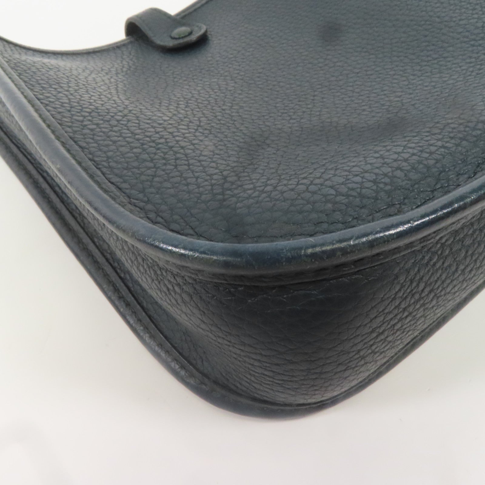 HERMES Clemence皮革Evelyne TPM銀扣肩背袋博斯普魯斯綠色