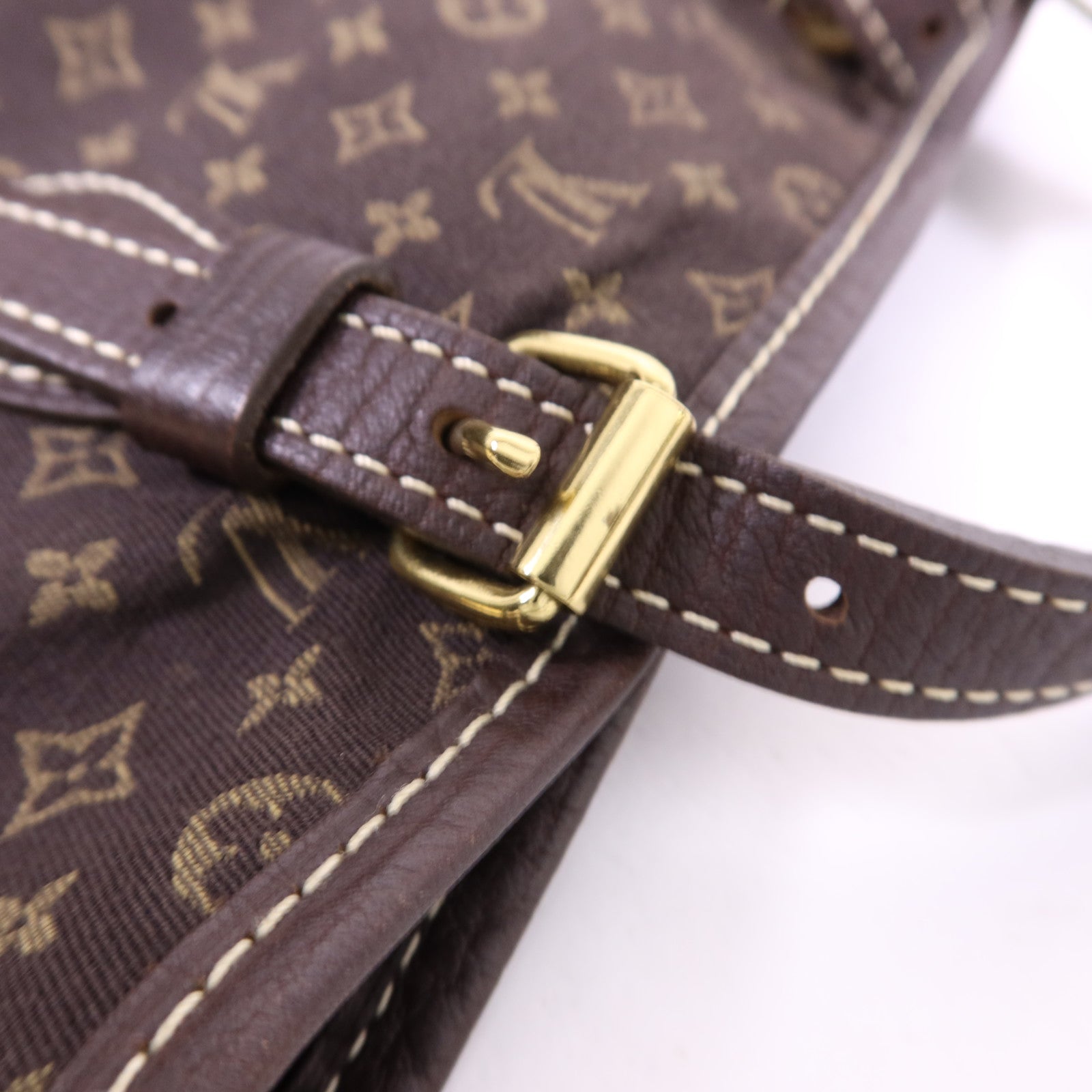 LOUIS VUITTON Monogram Mini Lin Bucket PM金扣肩背袋