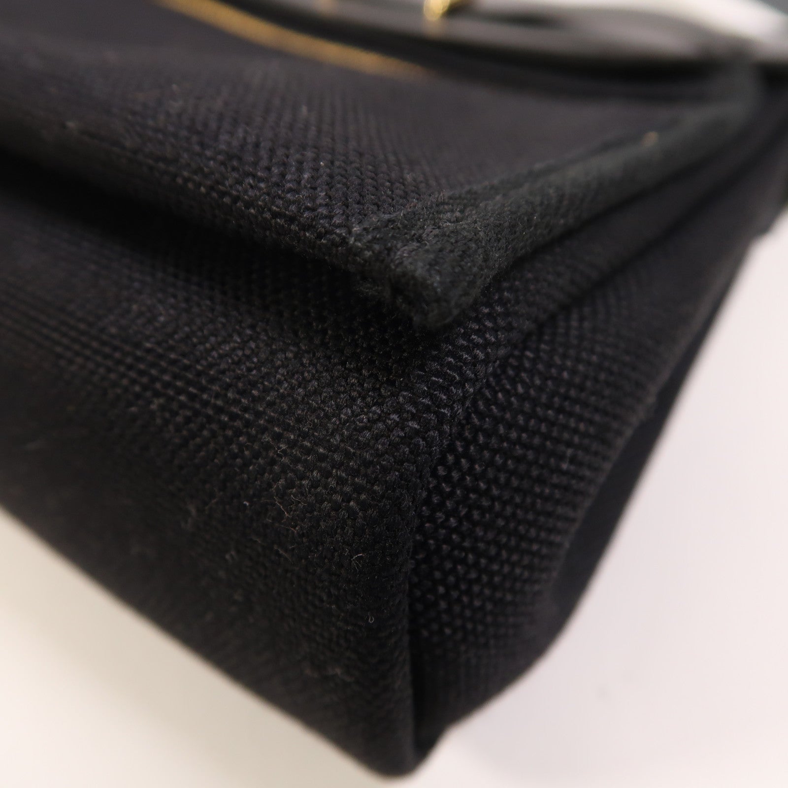 HERMES 帆布Mini Herbag金扣肩背袋