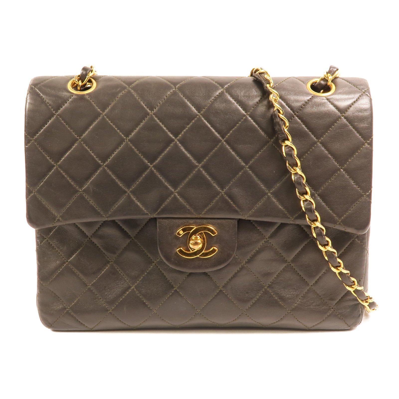 CHANEL 羊皮皮革Vintage Classic Flap Bag金扣鏈帶肩背袋