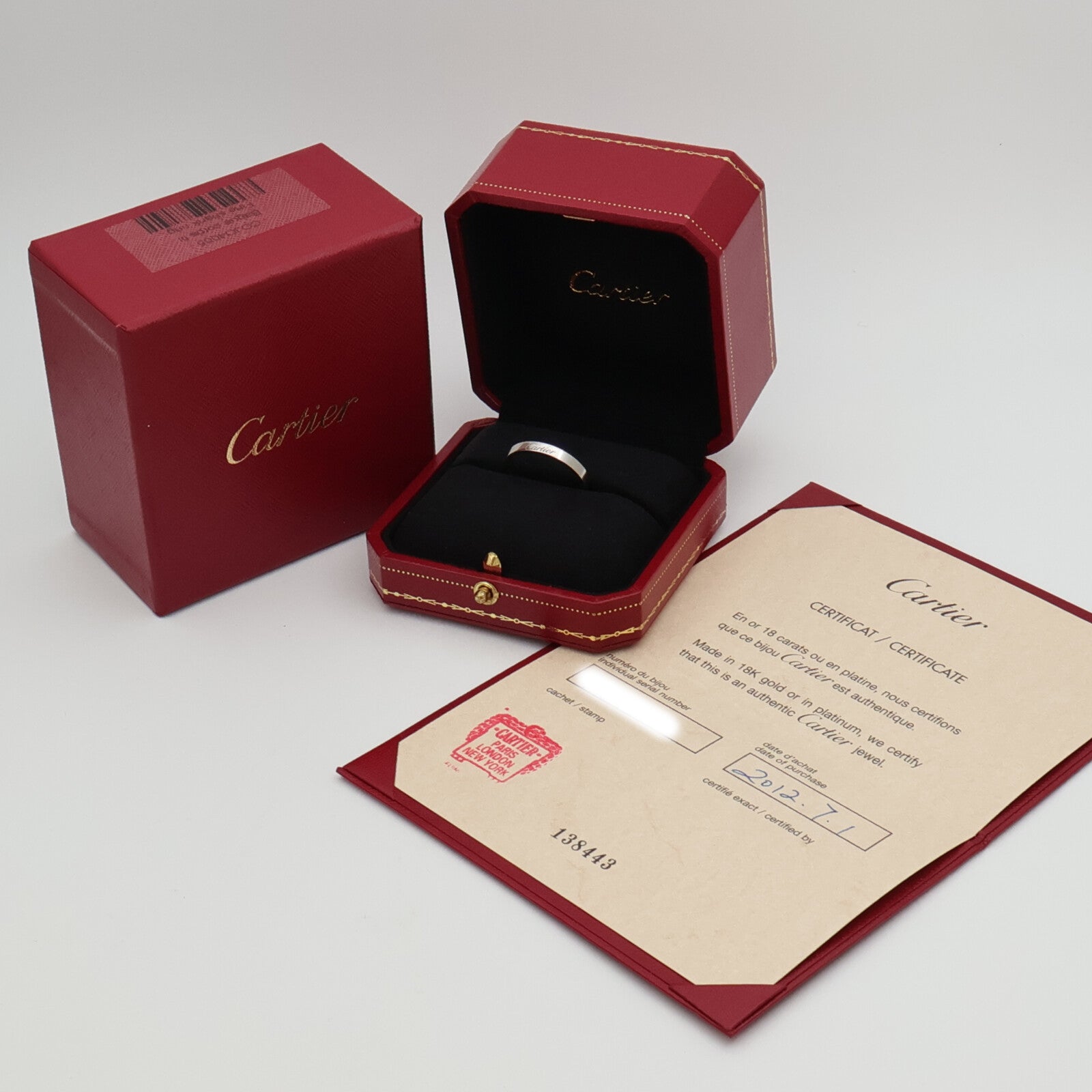CARTIER PT950鉑金C De Ring戒指