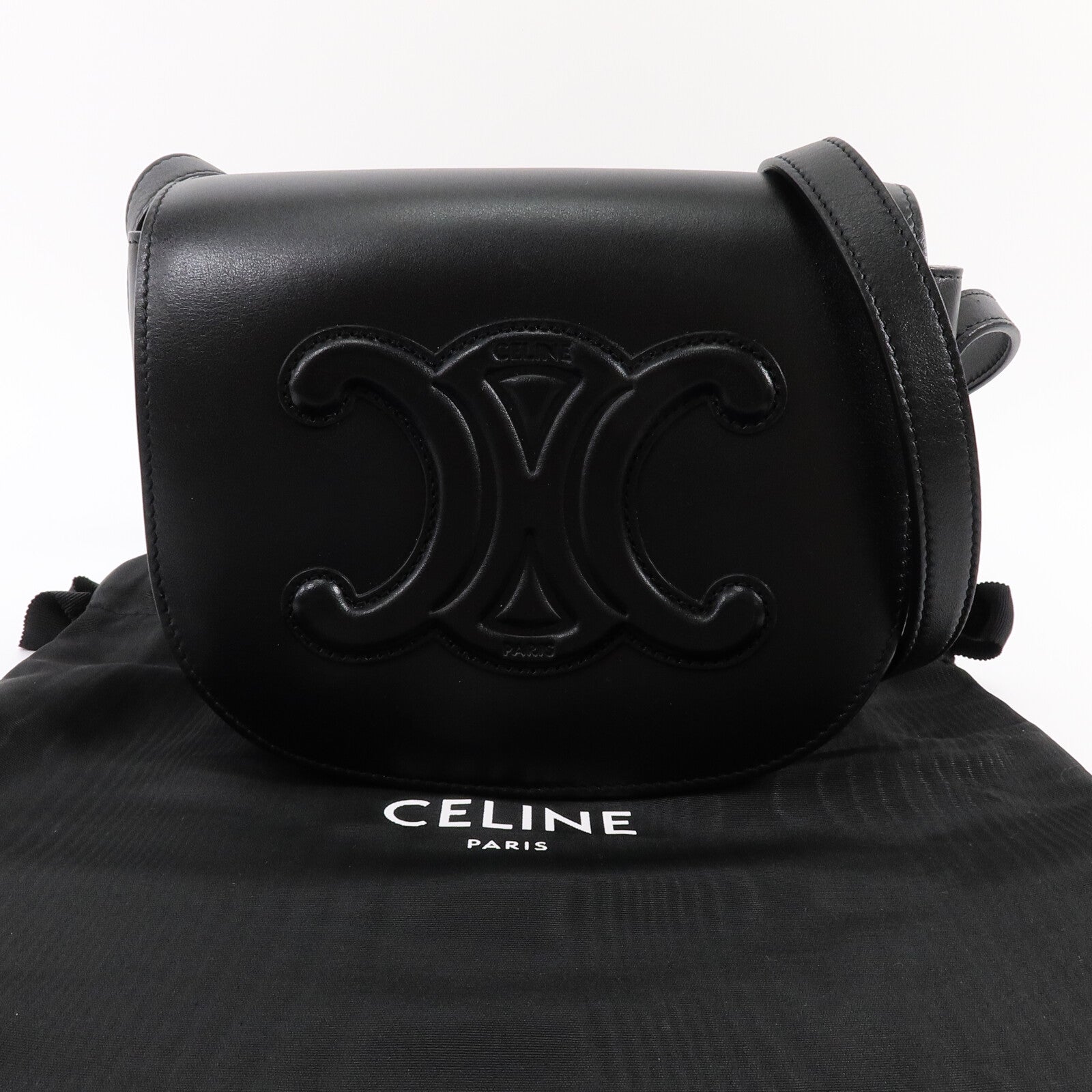 CELINE 牛皮皮革Folco Cuir Triomphe肩背袋