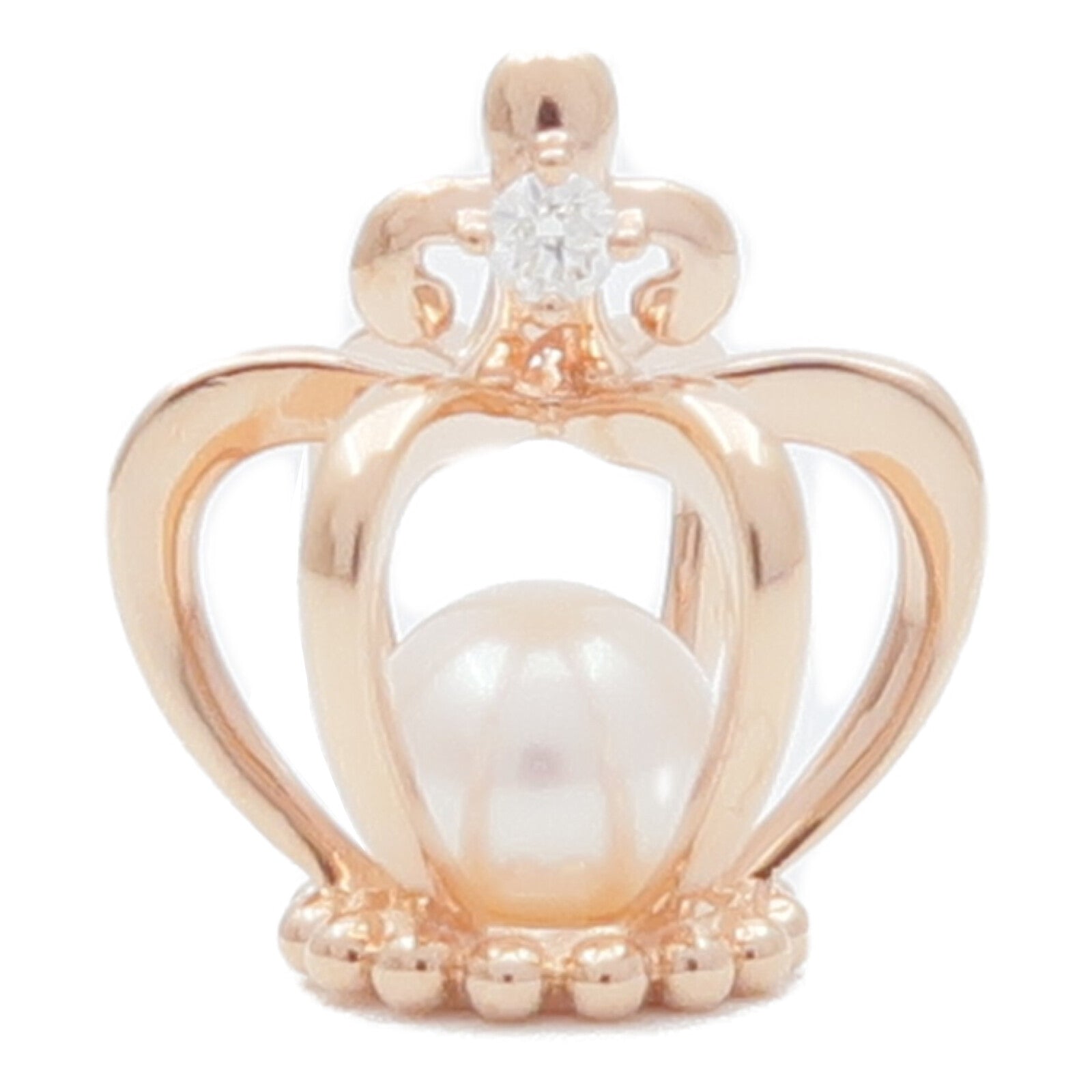 JEWELRY 18K玫瑰金Pearl Diamond Pendant Top珍珠/鑽石吊墜