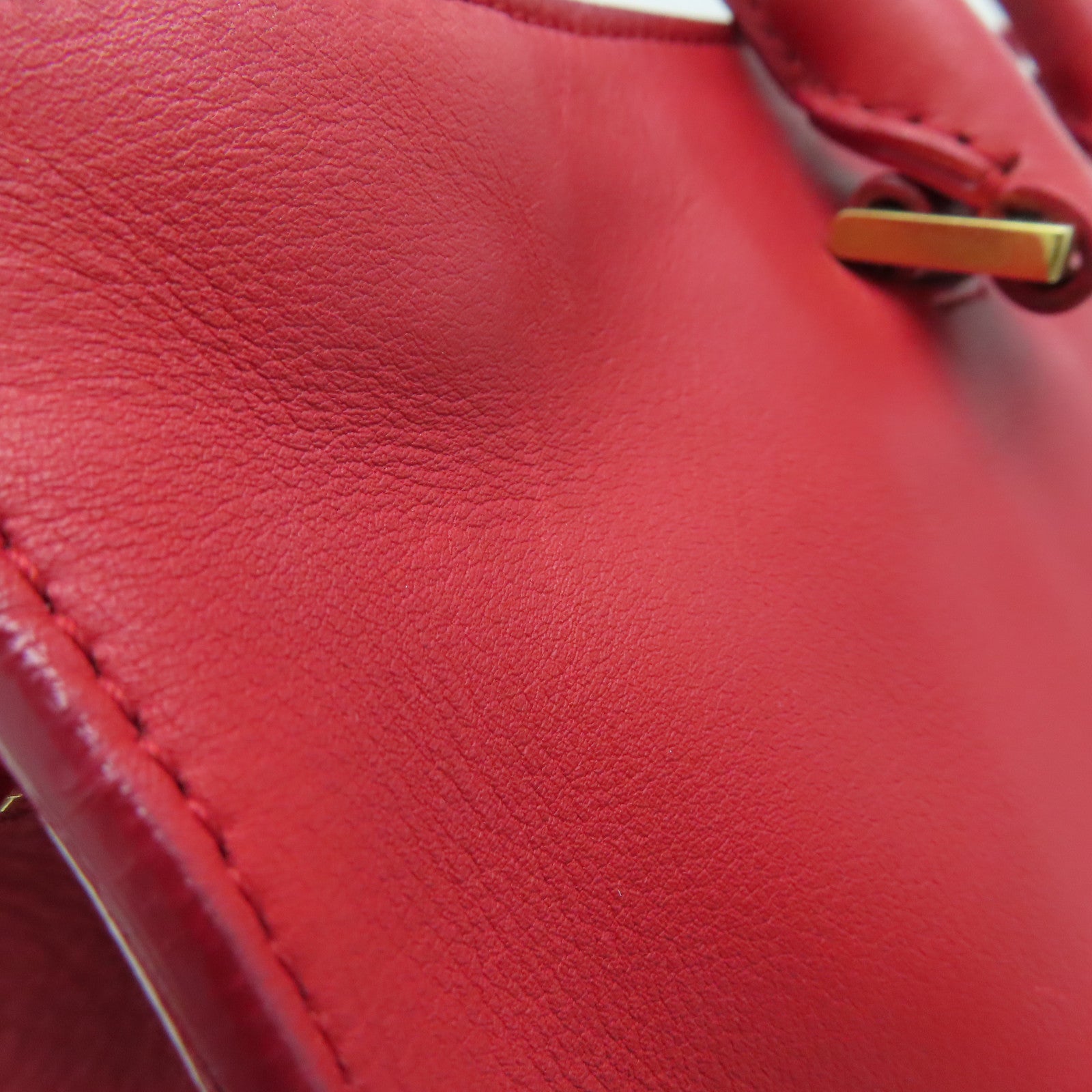 SAINT LAURENT 牛皮皮革2 Way Shoulder金扣手挽肩背兩用袋紅色