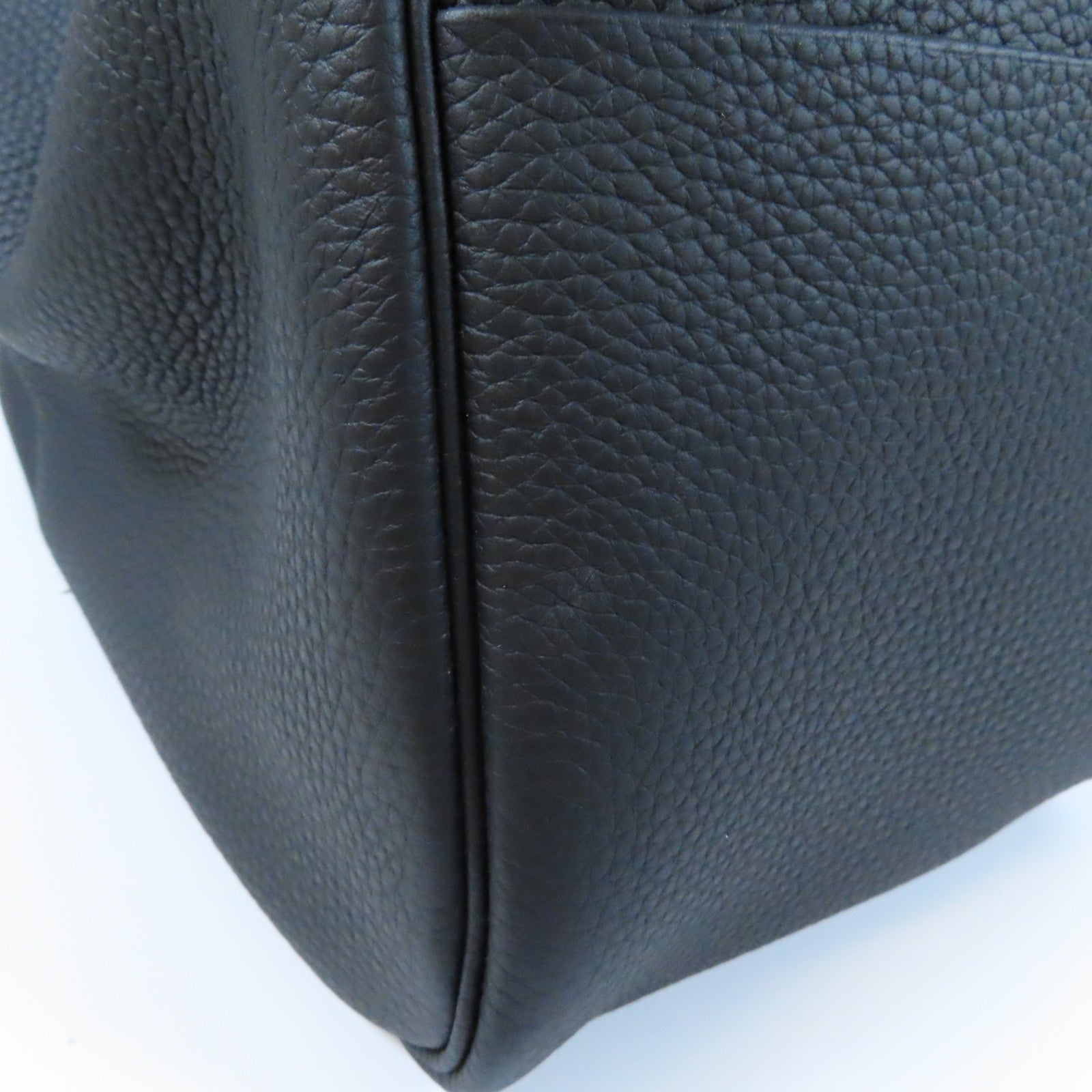 HERMES Clemence皮革Lindy 34銀扣手挽肩背兩用袋Noir黑色