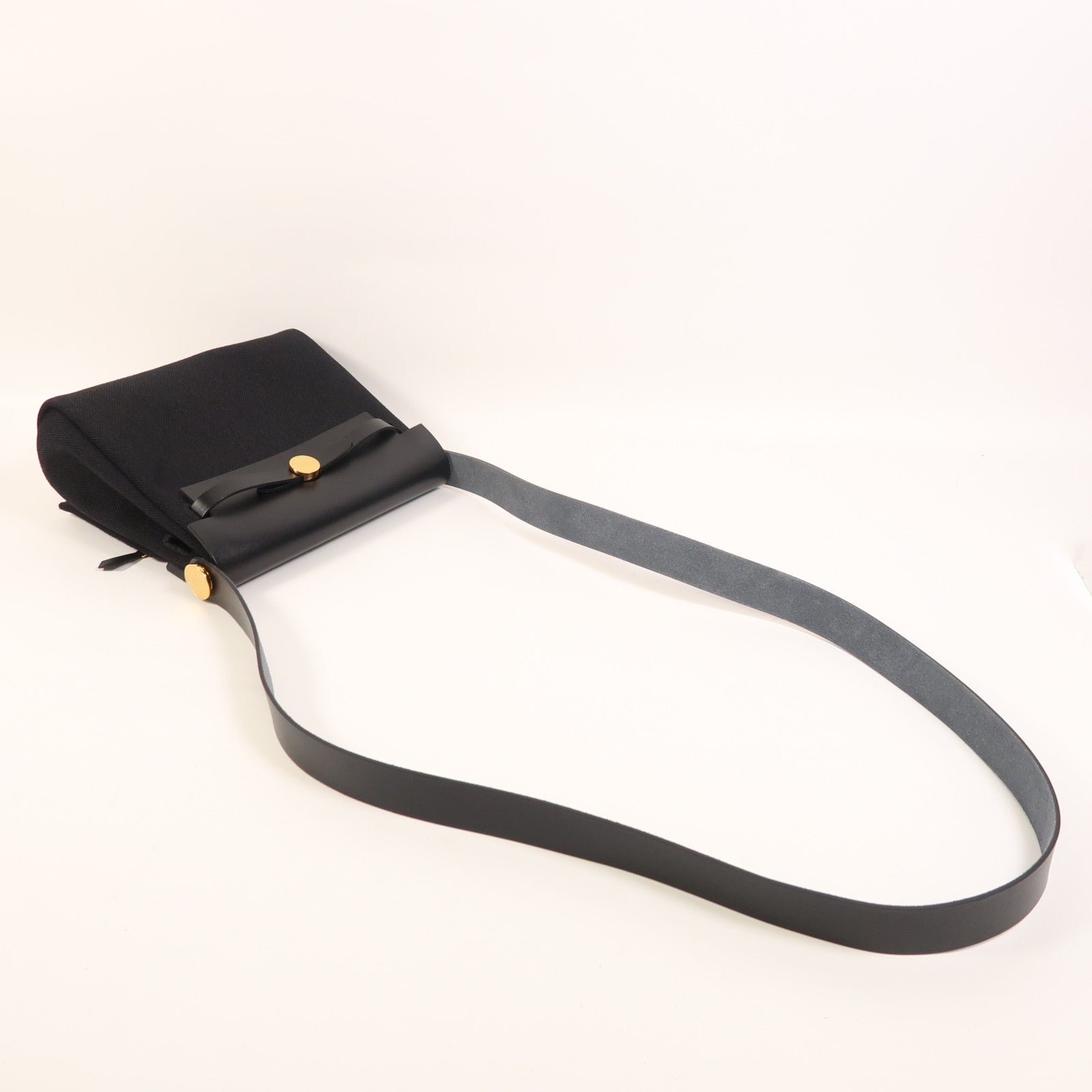 HERMES 帆布Mini Herbag金扣肩背袋