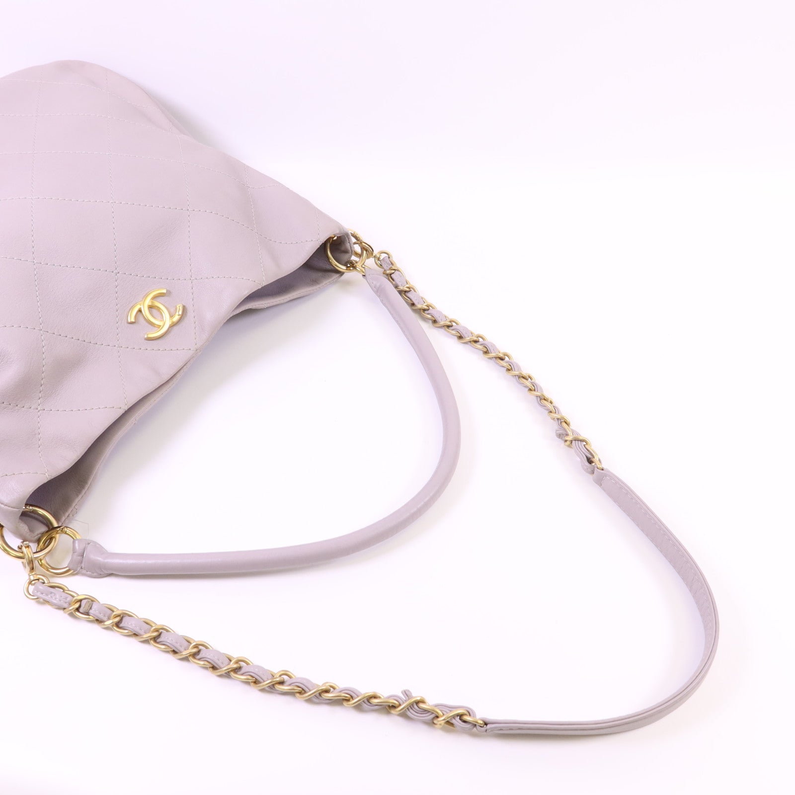 CHANEL 牛皮皮革2 Way Shoulder Bag金扣手挽肩背兩用袋