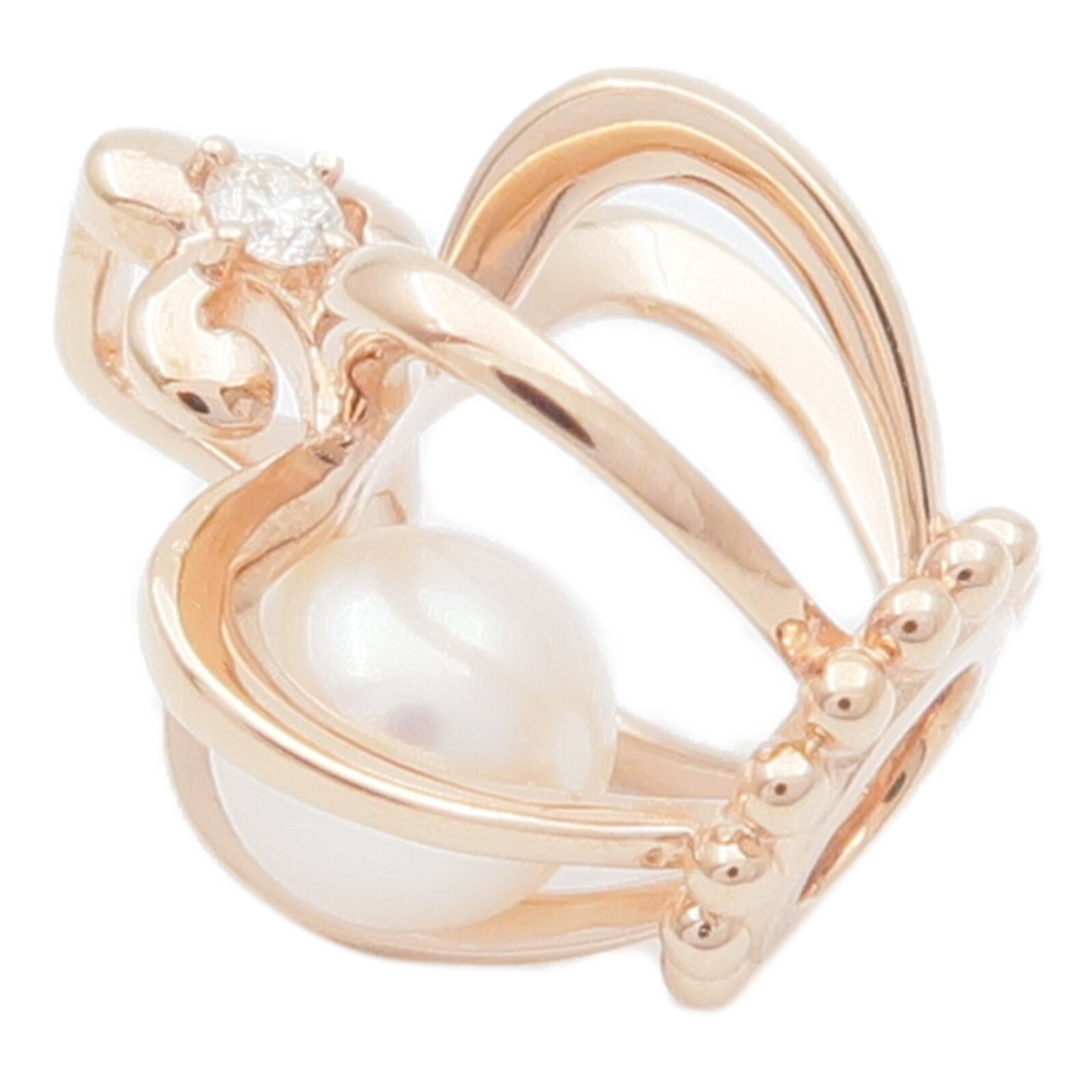 JEWELRY 18K玫瑰金Pearl Diamond Pendant Top珍珠/鑽石吊墜