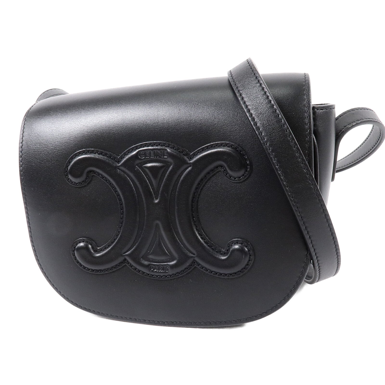 CELINE 牛皮皮革Folco Cuir Triomphe肩背袋
