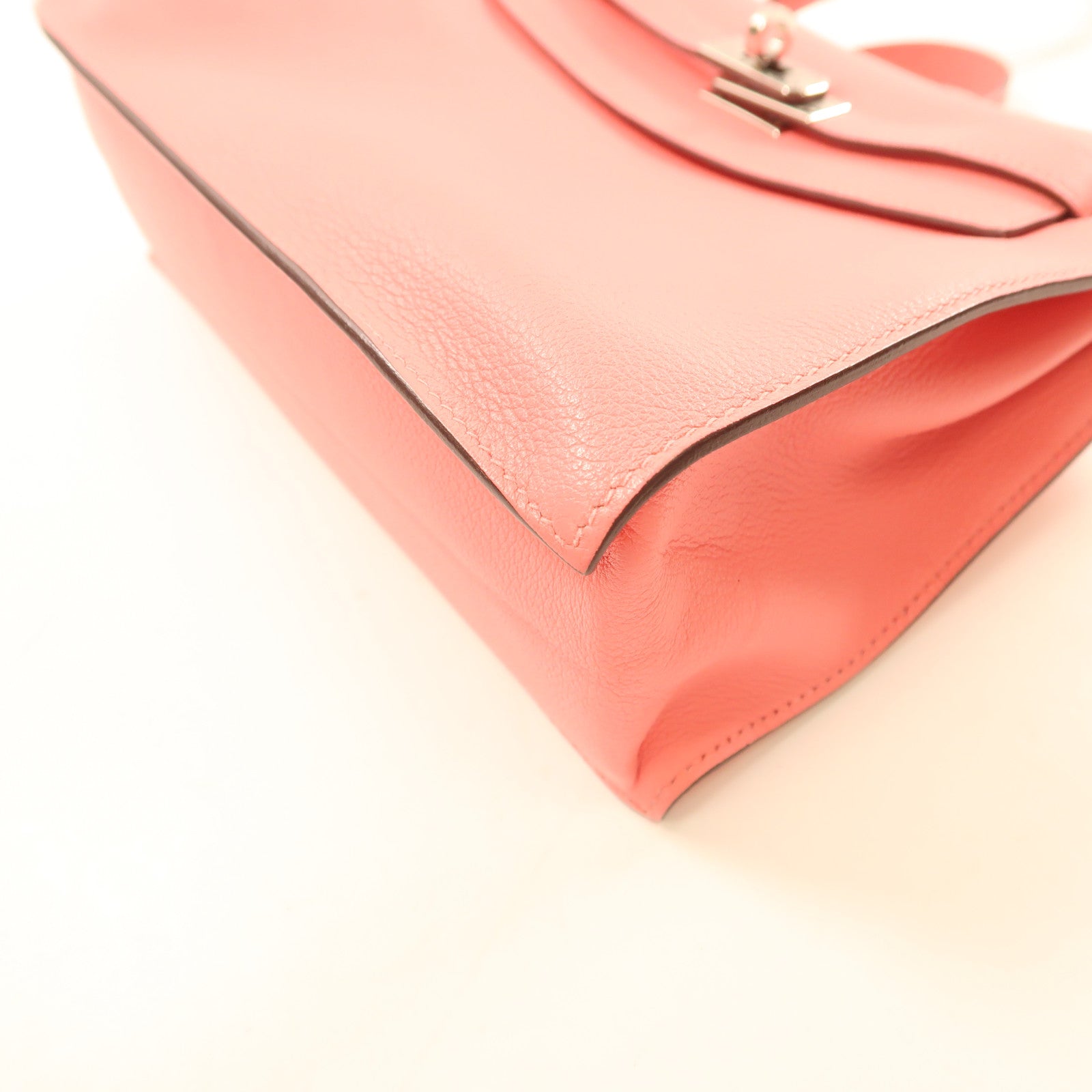 HERMES 【激減優惠】Evercolor皮革Kelly Dance銀扣肩背袋Rose D'ete