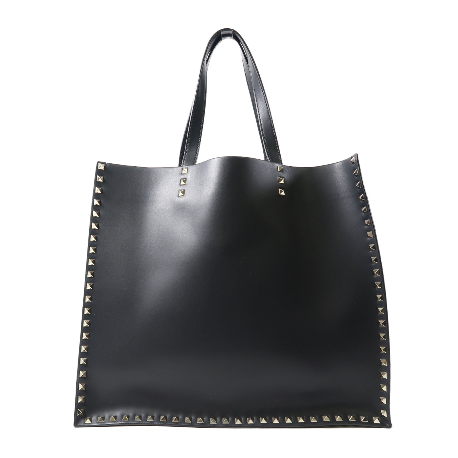 Valentino 牛皮皮革2 Way Shoulder金扣手挽肩背兩用袋黑色