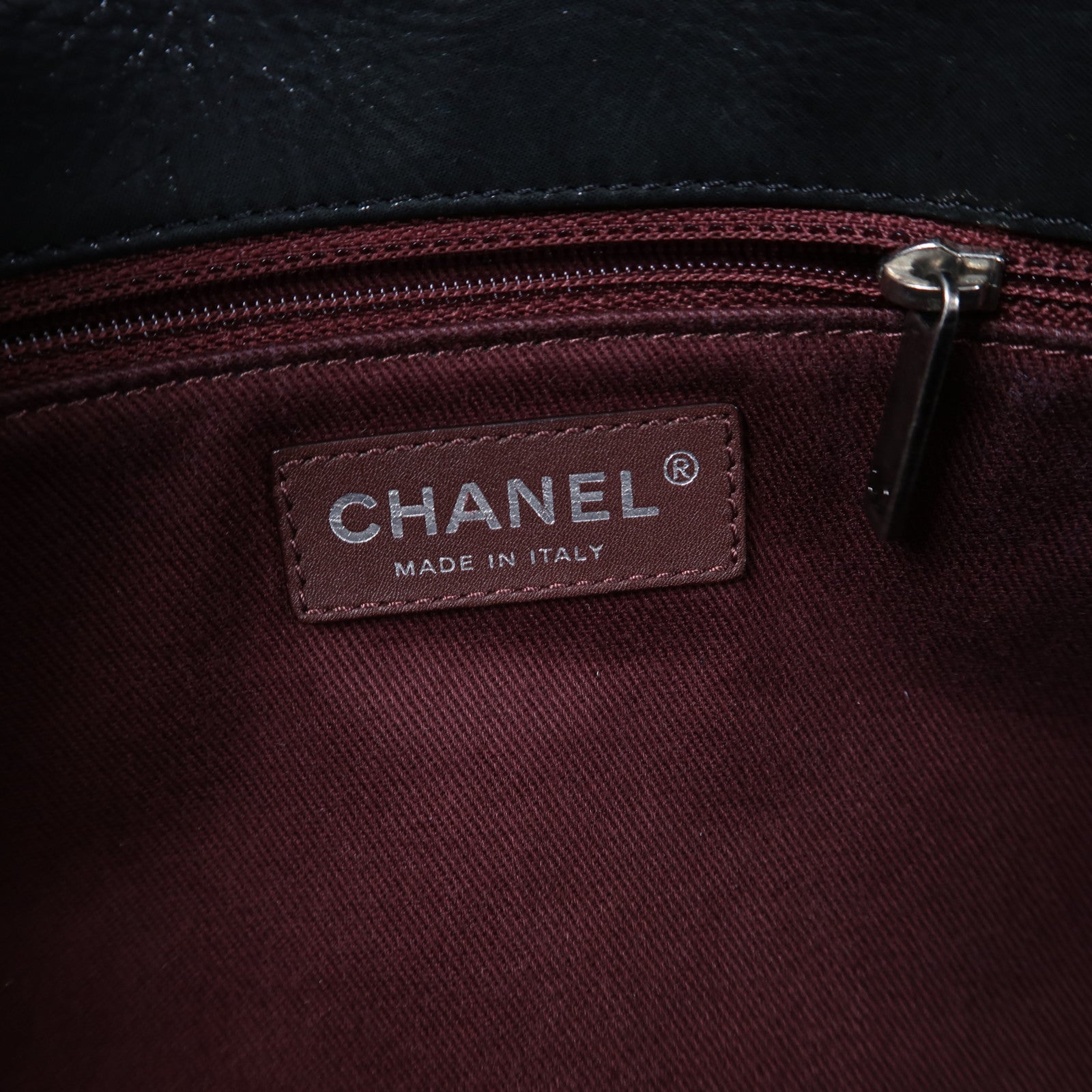 CHANEL 菱格牛皮皮革2 Way Shoulder Bag銀扣手挽肩背兩用袋黑色/灰色