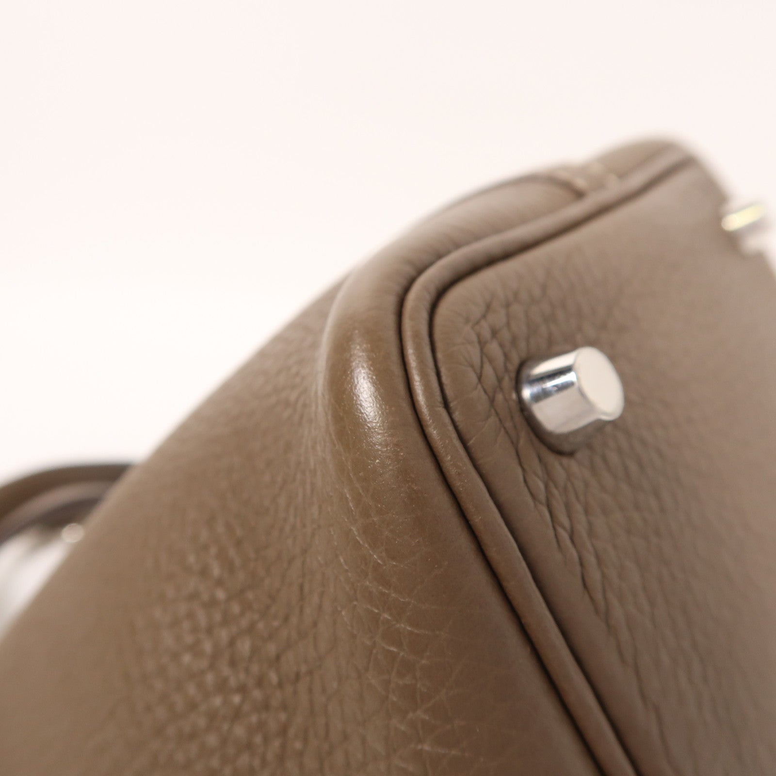 HERMES Picotin PM Tote Bag Taurillon Clemence Leather Etoupe