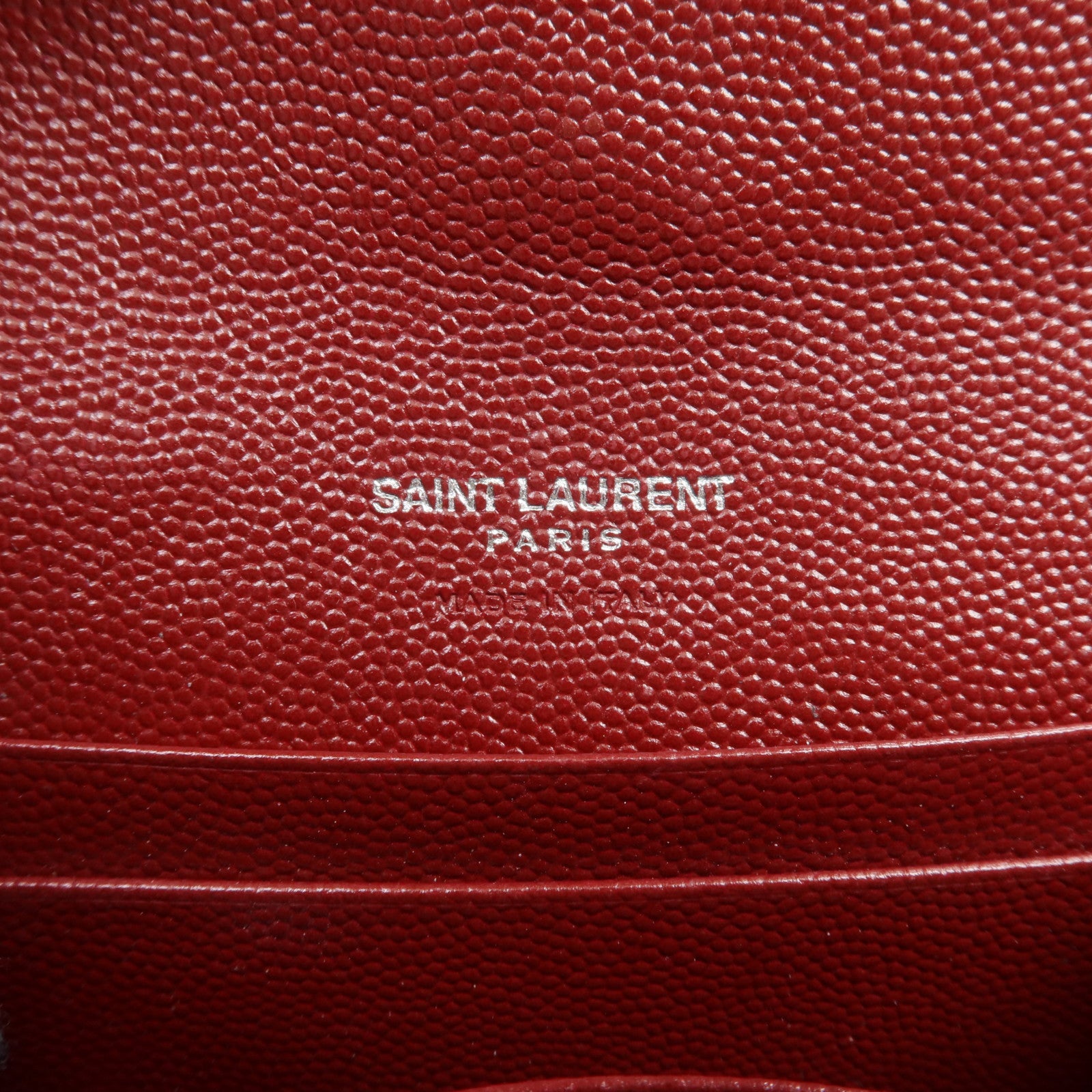 SAINT LAURENT 牛皮皮革Small Envelope Wallet銀扣錢包