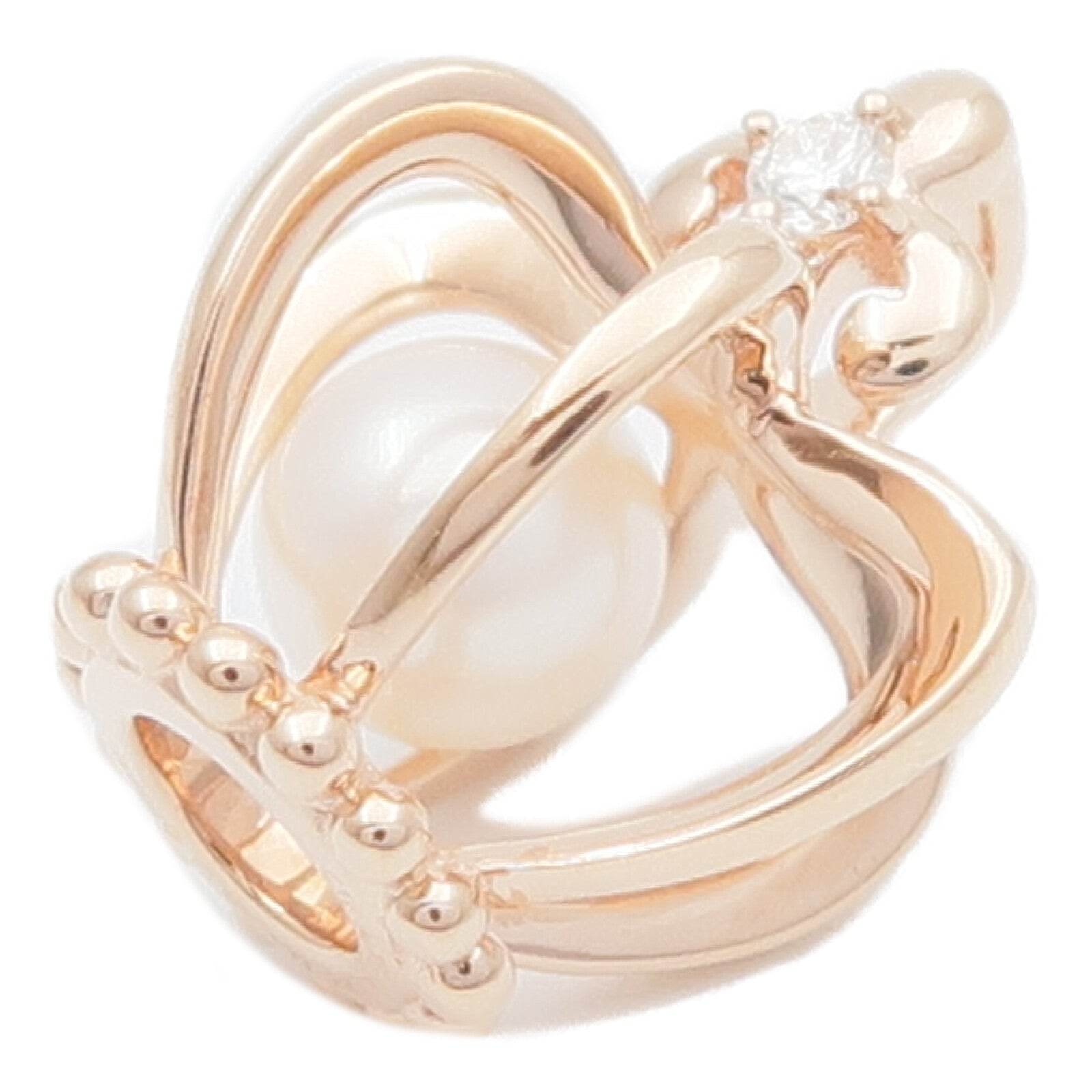 JEWELRY 18K玫瑰金Pearl Diamond Pendant Top珍珠/鑽石吊墜