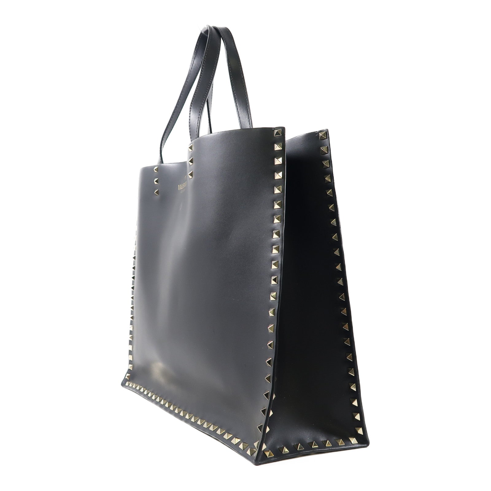 Valentino 牛皮皮革2 Way Shoulder金扣手挽肩背兩用袋黑色