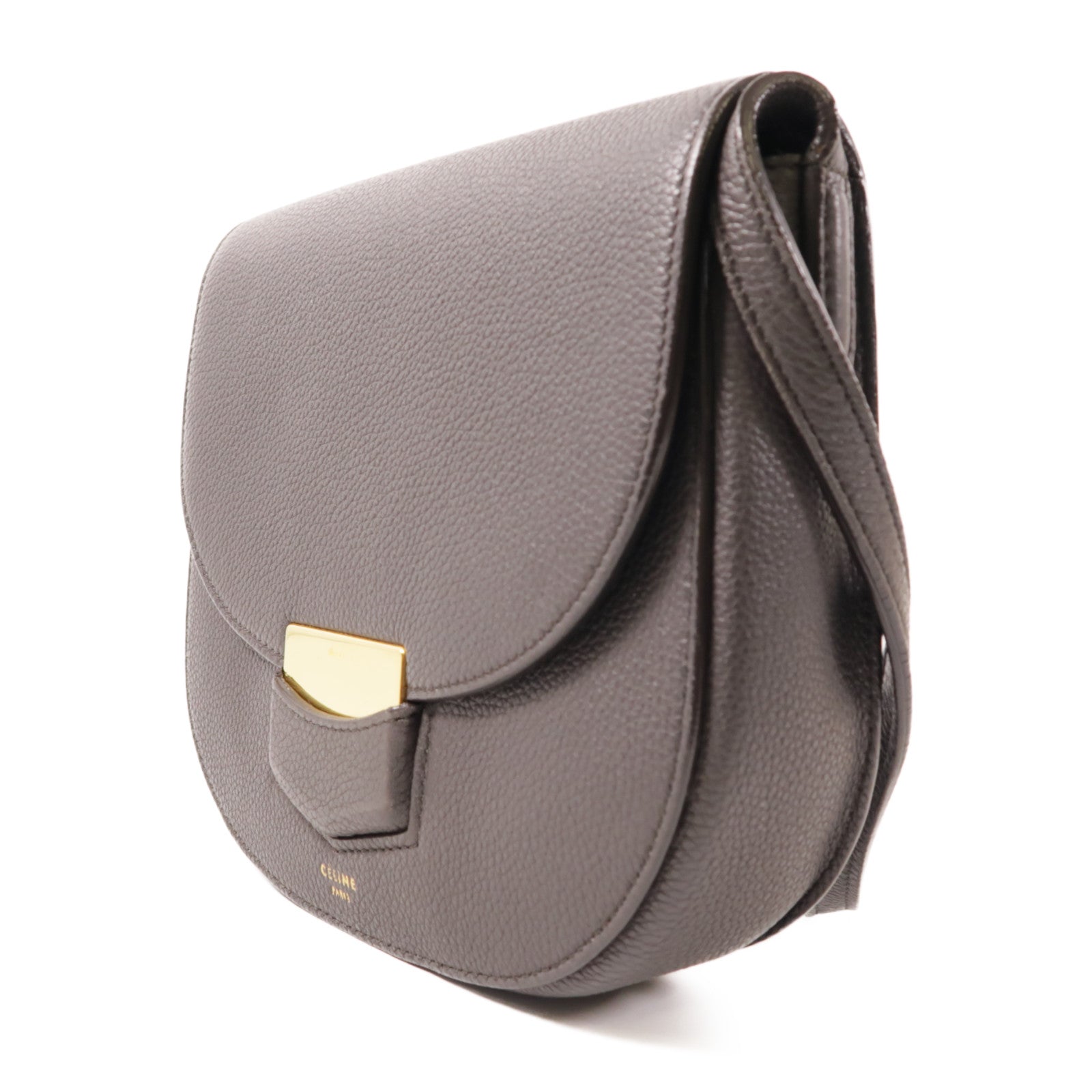 CELINE 【激減優惠】牛皮皮革Trotteur金扣肩背袋