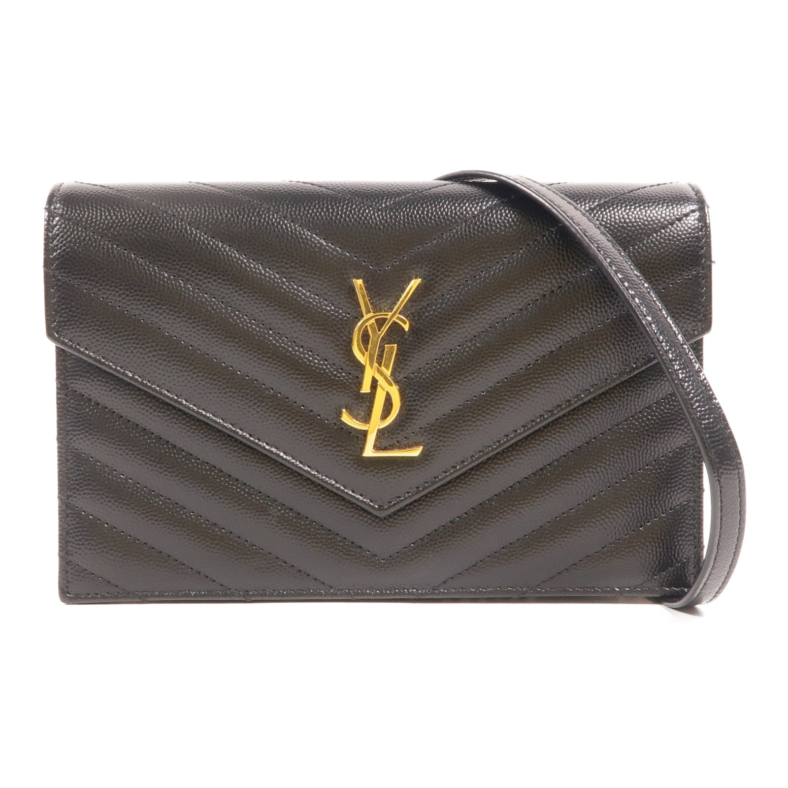 YVES SAINT LAURENT 牛皮皮革Cassandre Wallet On Chain鏈帶肩背袋