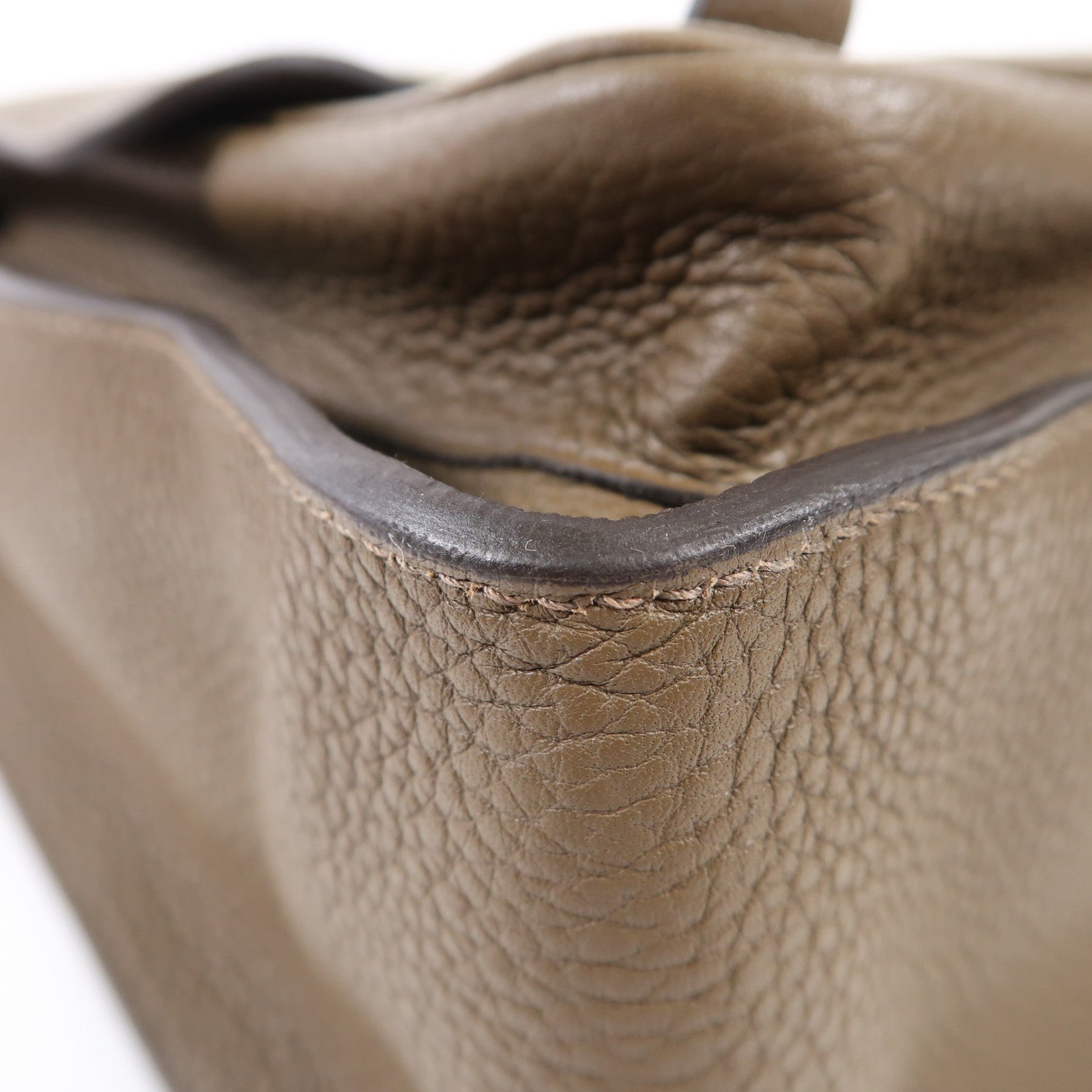 HERMES 【激減優惠】Clemence皮革Steve 35銀扣肩背袋Taupe