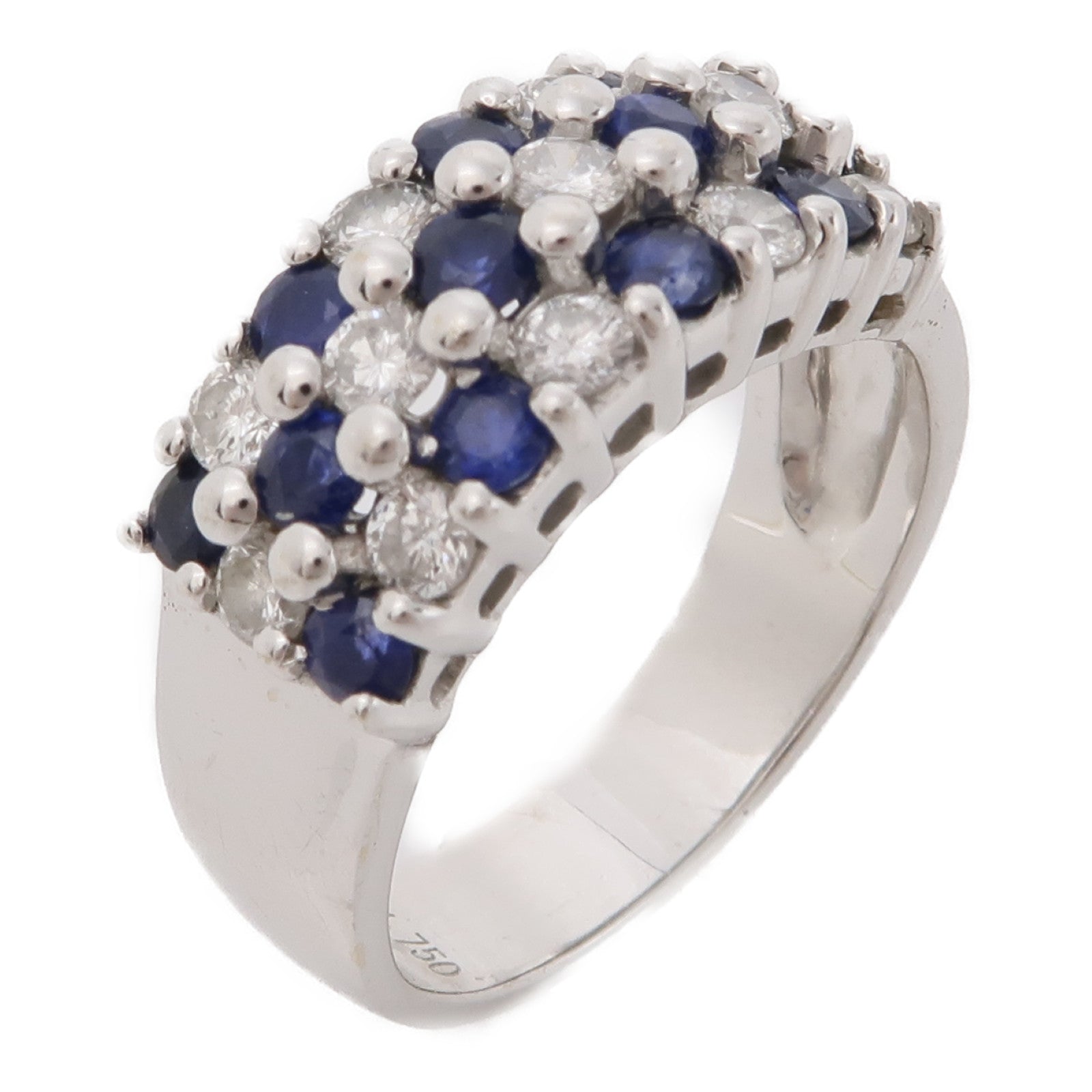 JEWELRY 【激減優惠】18K白金Sapphire/Diamond Ring藍寶石/鑽石戒指US#6.5