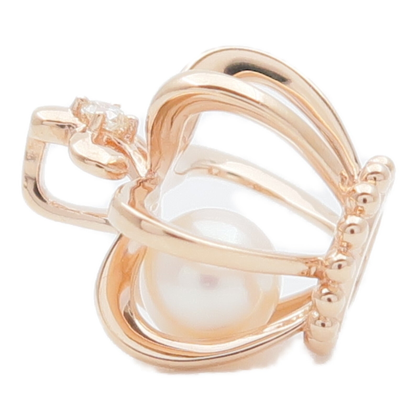 JEWELRY 18K玫瑰金Pearl Diamond Pendant Top珍珠/鑽石吊墜