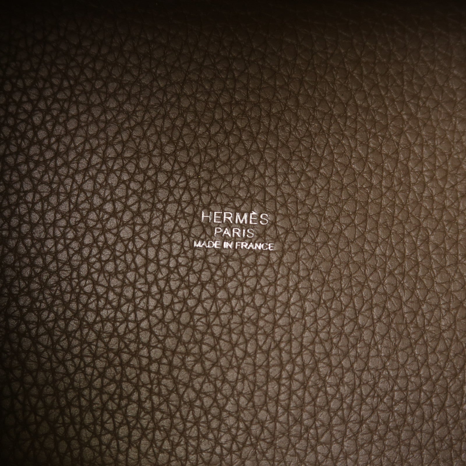 HERMES Picotin PM Tote Bag Taurillon Clemence Leather Etoupe
