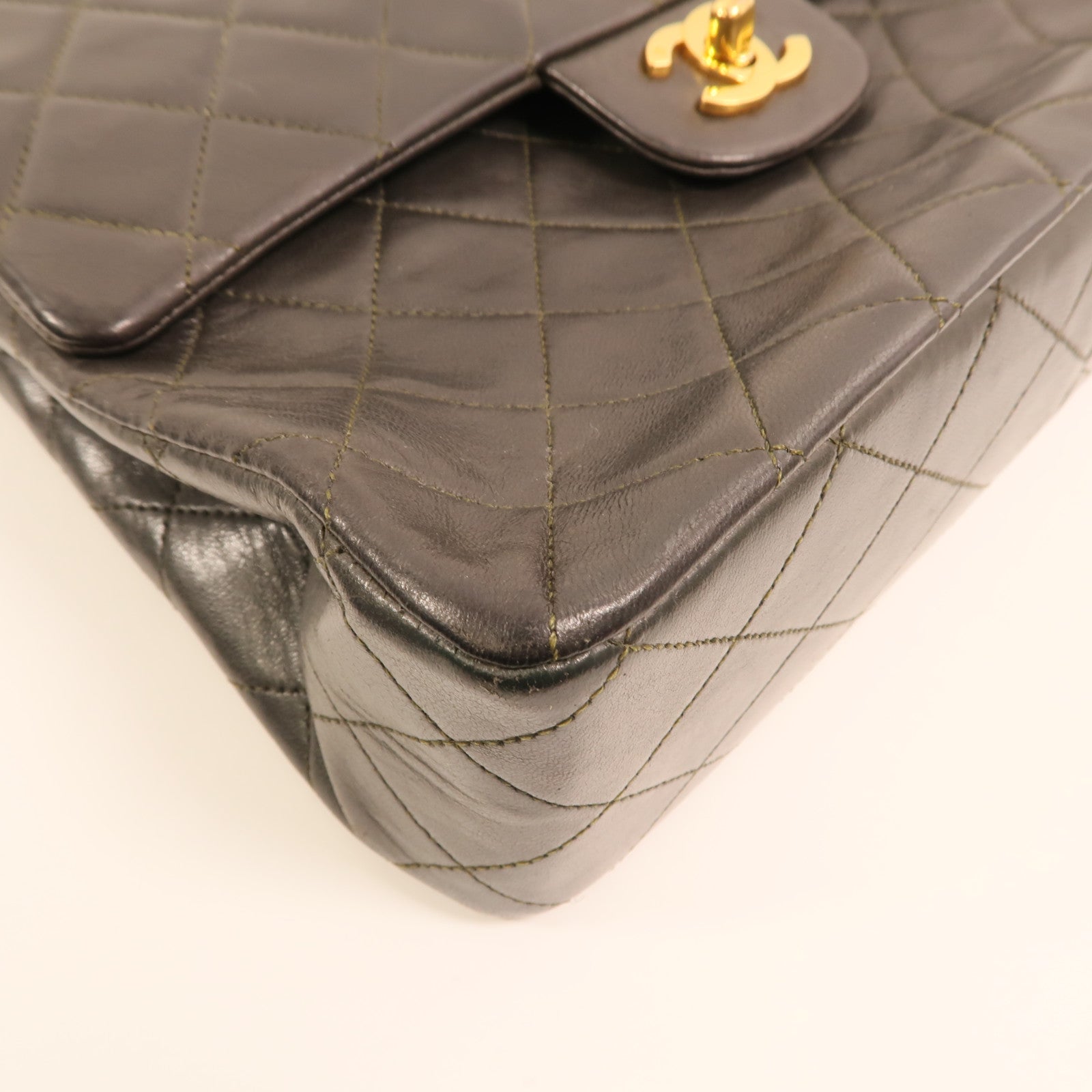 CHANEL 羊皮皮革Vintage Classic Flap Bag金扣鏈帶肩背袋