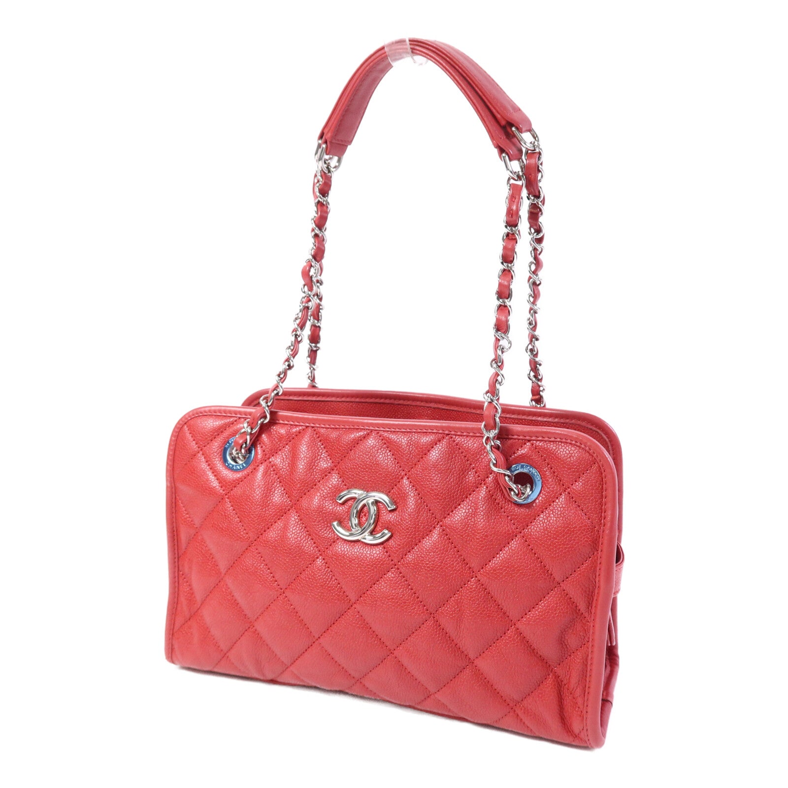 CHANEL 牛皮皮革Petit Timeless銀扣鏈帶肩背袋
