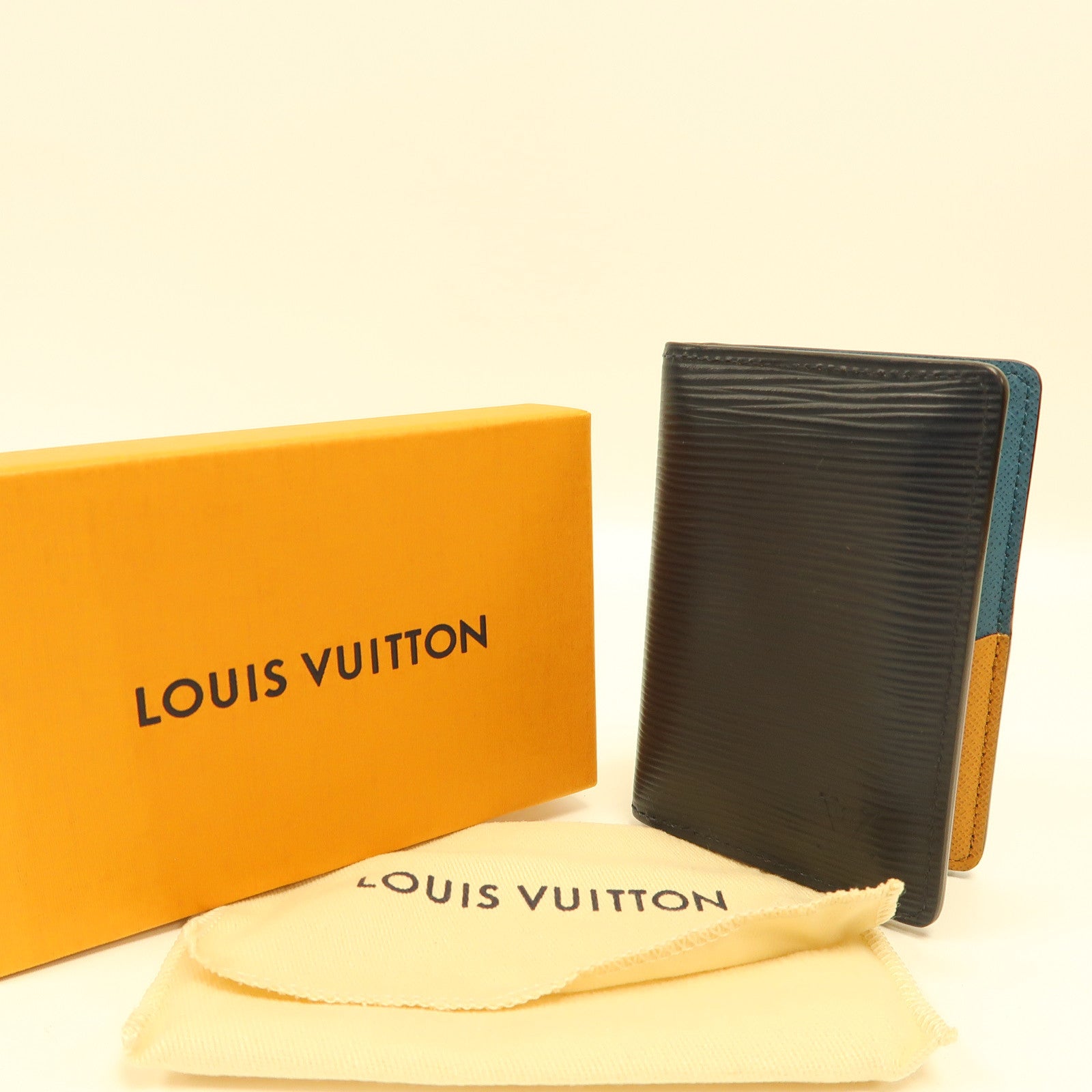 LOUIS VUITTON Epi/Monogram Card Holder卡片套藍色/啡色
