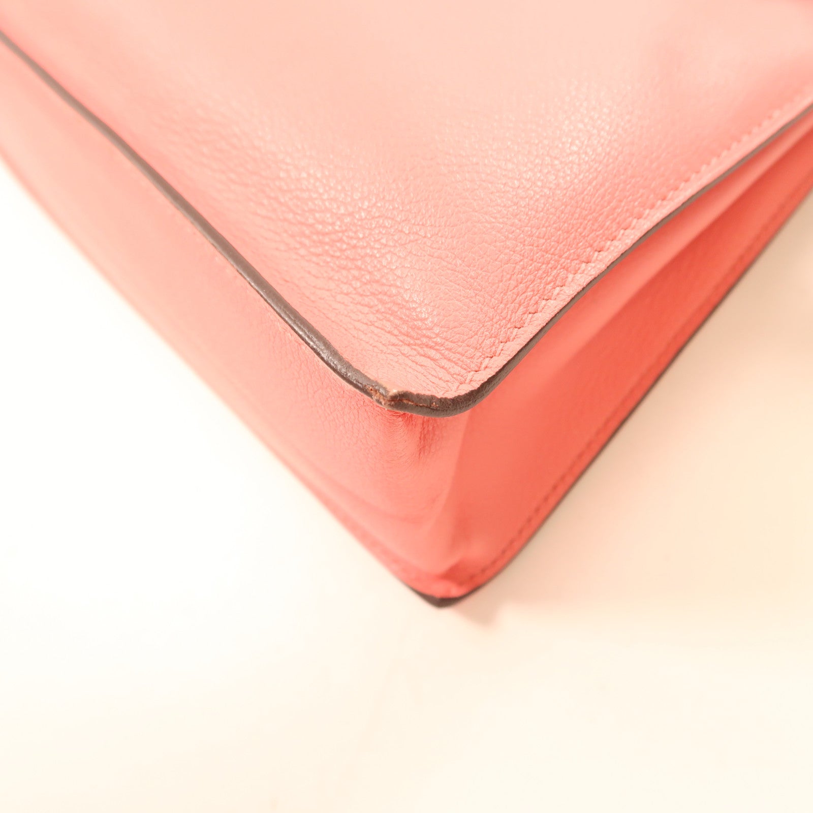 HERMES 【激減優惠】Evercolor皮革Kelly Dance銀扣肩背袋Rose D'ete