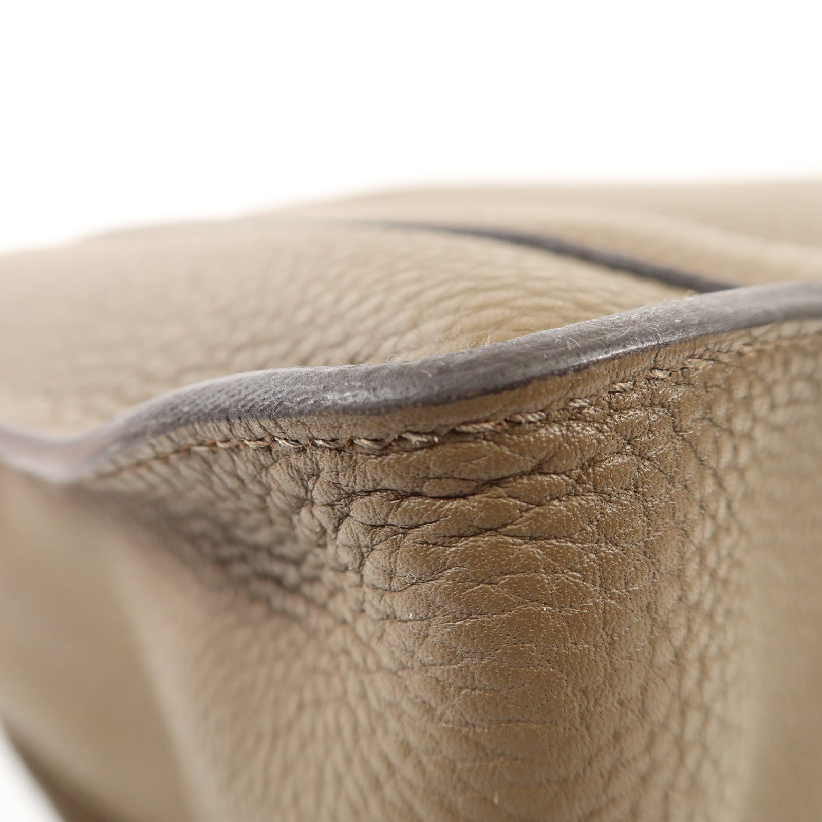 HERMES 【激減優惠】Clemence皮革Steve 35銀扣肩背袋Taupe