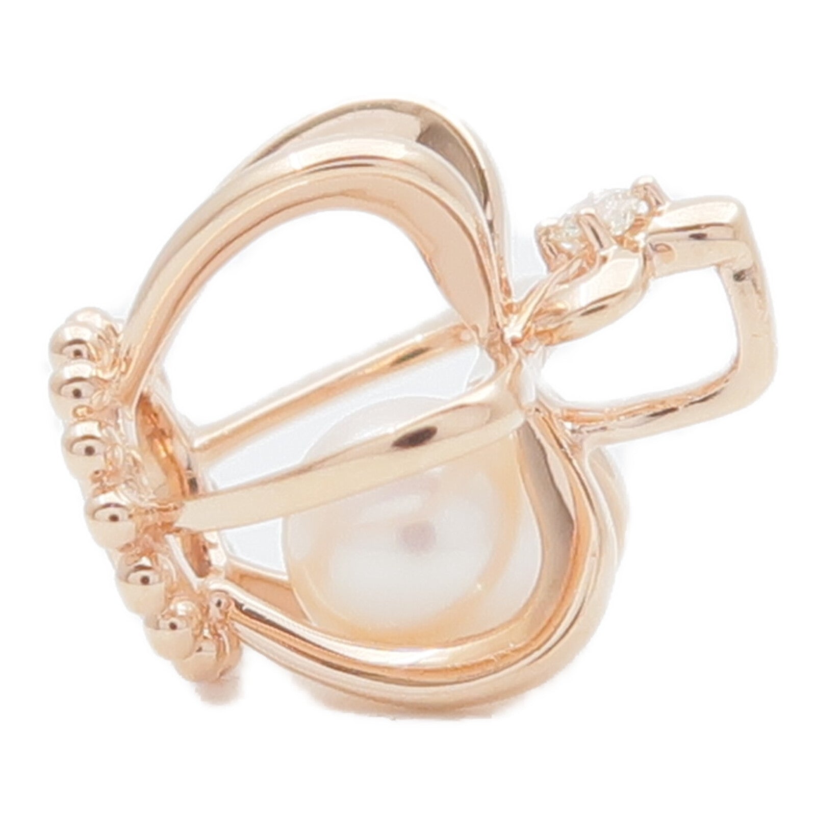 JEWELRY 18K玫瑰金Pearl Diamond Pendant Top珍珠/鑽石吊墜