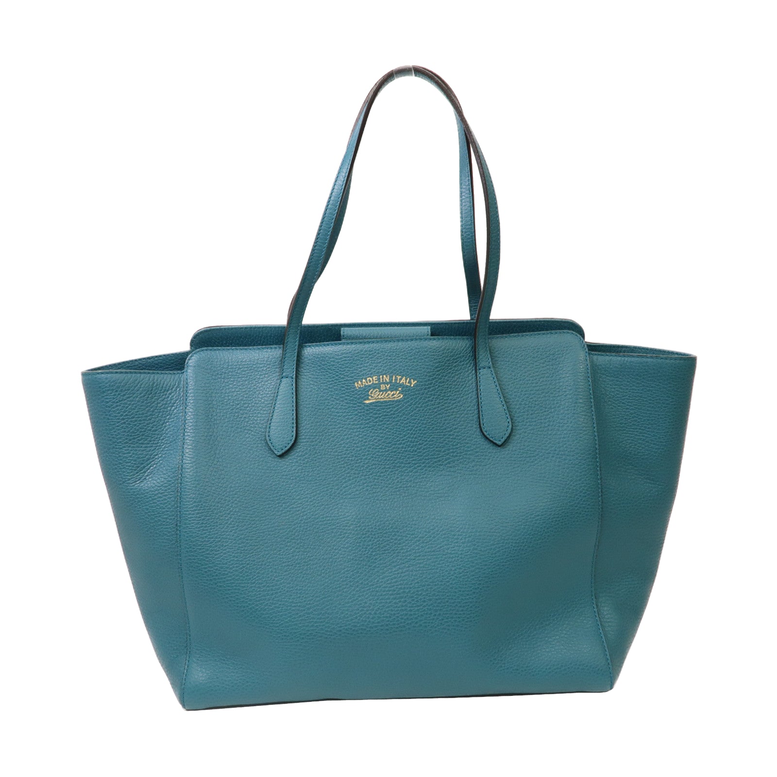 GUCCI 牛皮皮革Swing Large Tote Bag金扣手挽袋藍色