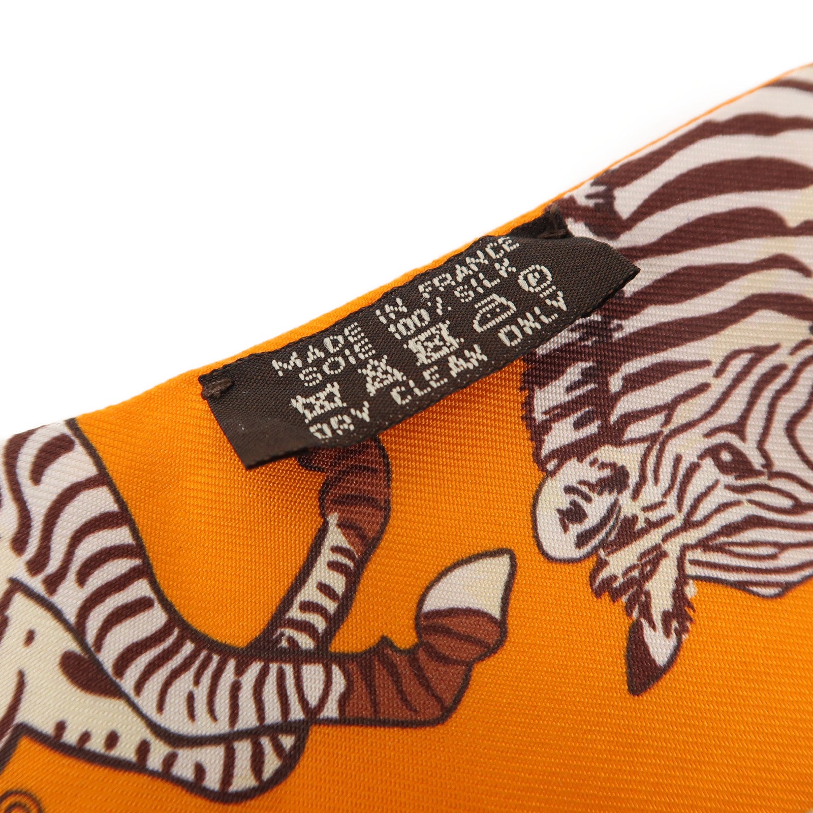 HERMES 絲質Twilly絲巾橙色