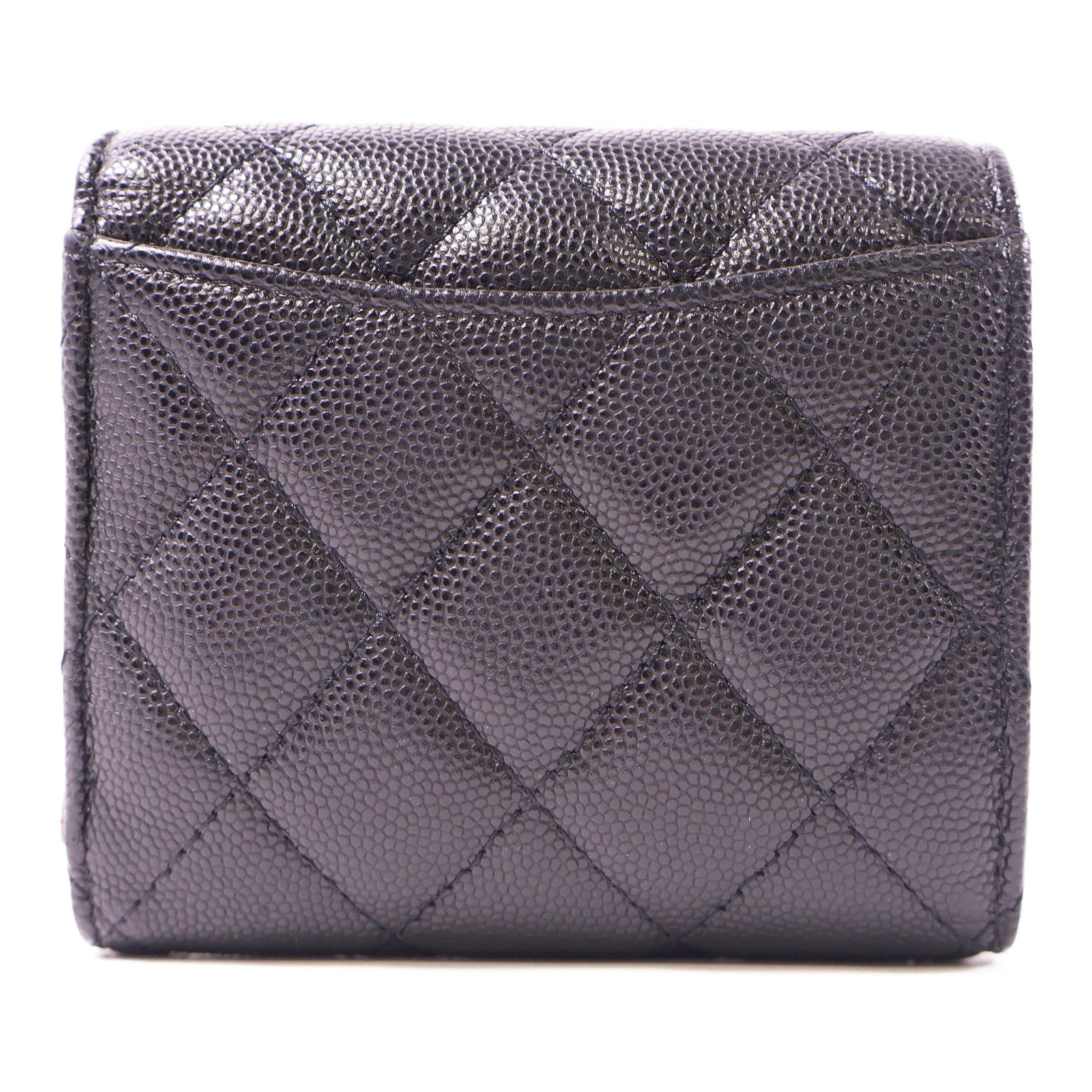 CHANEL 牛皮皮革Wallet金扣錢包黑色