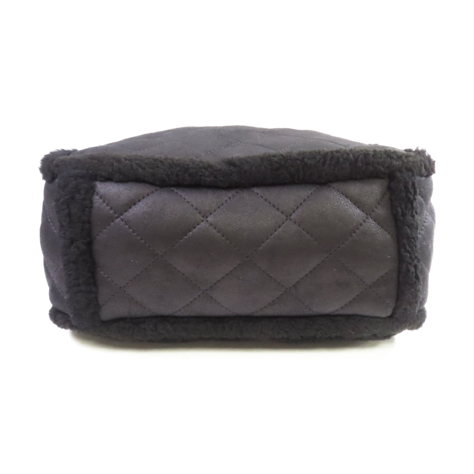 CHANEL 菱格羊皮皮革Tote Bag銀扣鏈帶肩背袋黑色