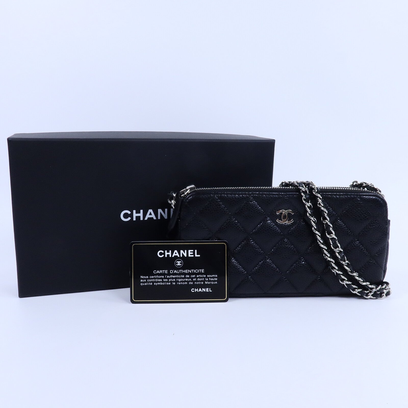 CHANEL 牛皮皮革WOC Wallet On Chain鏈帶肩背袋