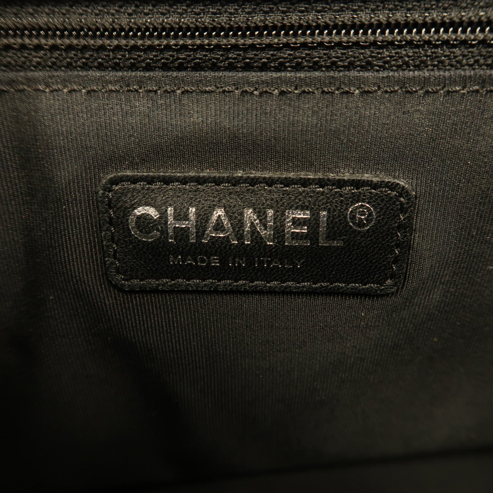 CHANEL CC SHW Boy 28 Chain Shoulder Bag Patent Leather Blue