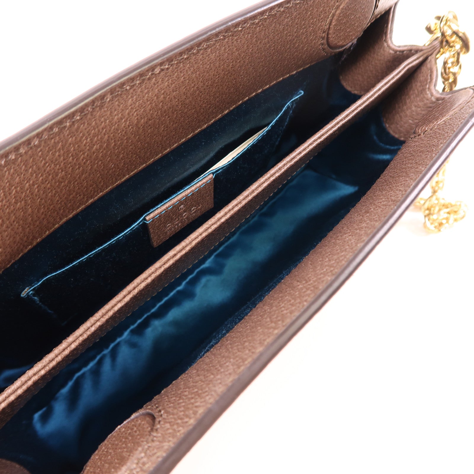 GUCCI 塗層帆布GG Supreme Ophidia金扣鏈帶肩背袋