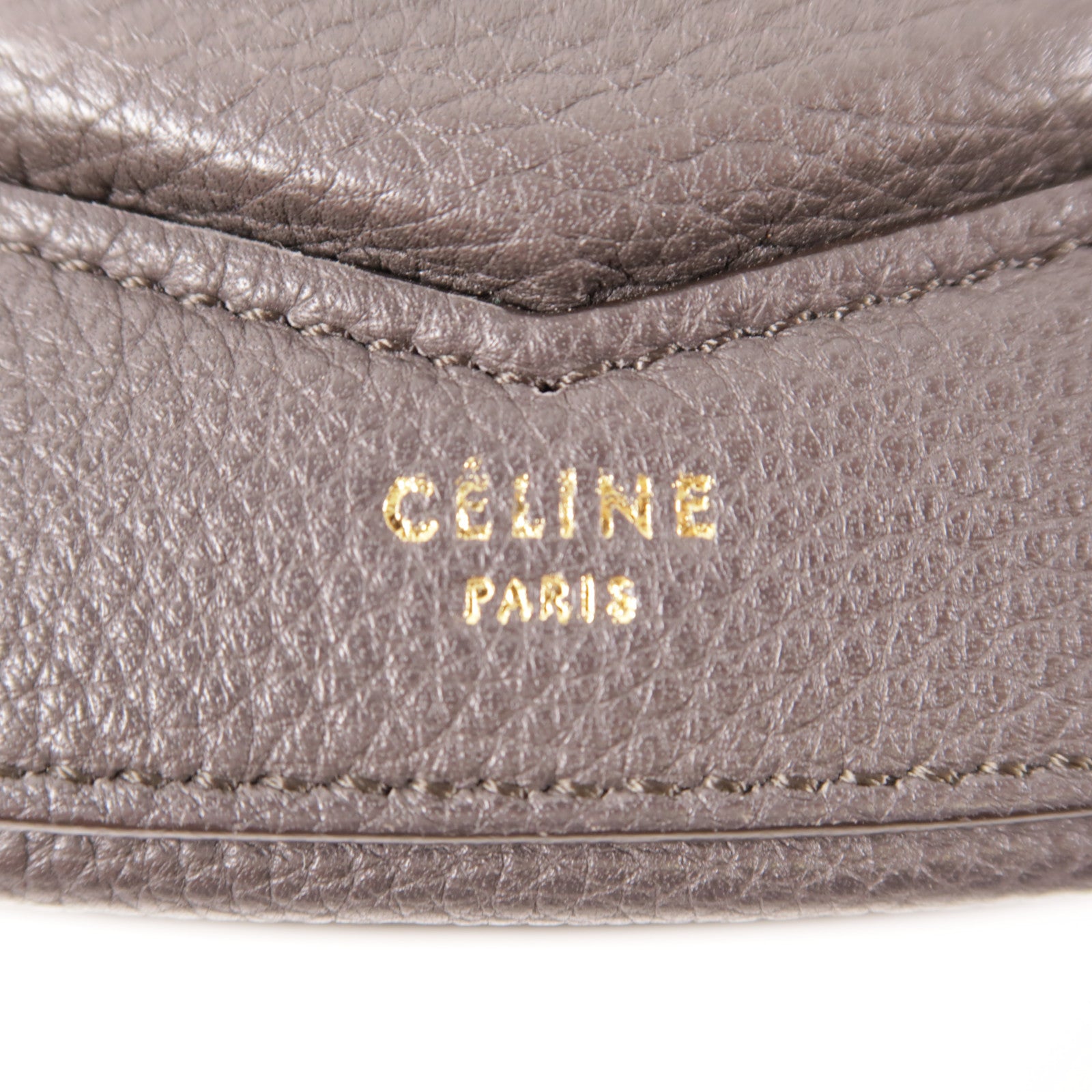 CELINE GHW Trotteur Shoulder Bag Calfskin Leather